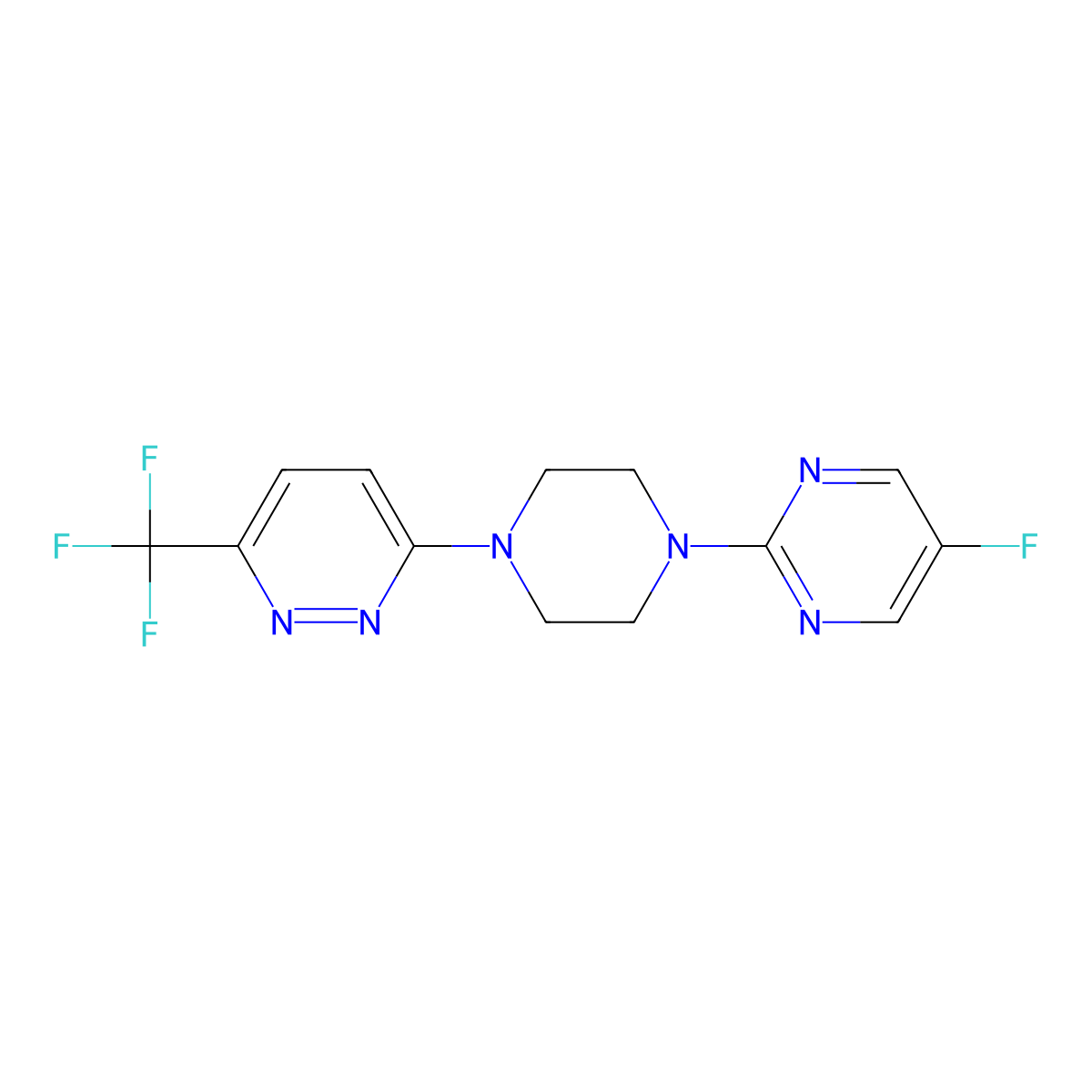 3-[4-(5-Fluoropyrimidin-2-yl)piperazin-1-yl]-6-(trifluoromethyl)pyridazine molecular structure, CAS 2380177-39-7