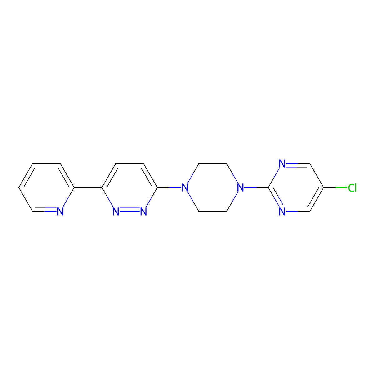 3-[4-(5-Chloropyrimidin-2-yl)piperazin-1-yl]-6-(pyridin-2-yl)pyridazine molecular structure, CAS 2380177-41-1