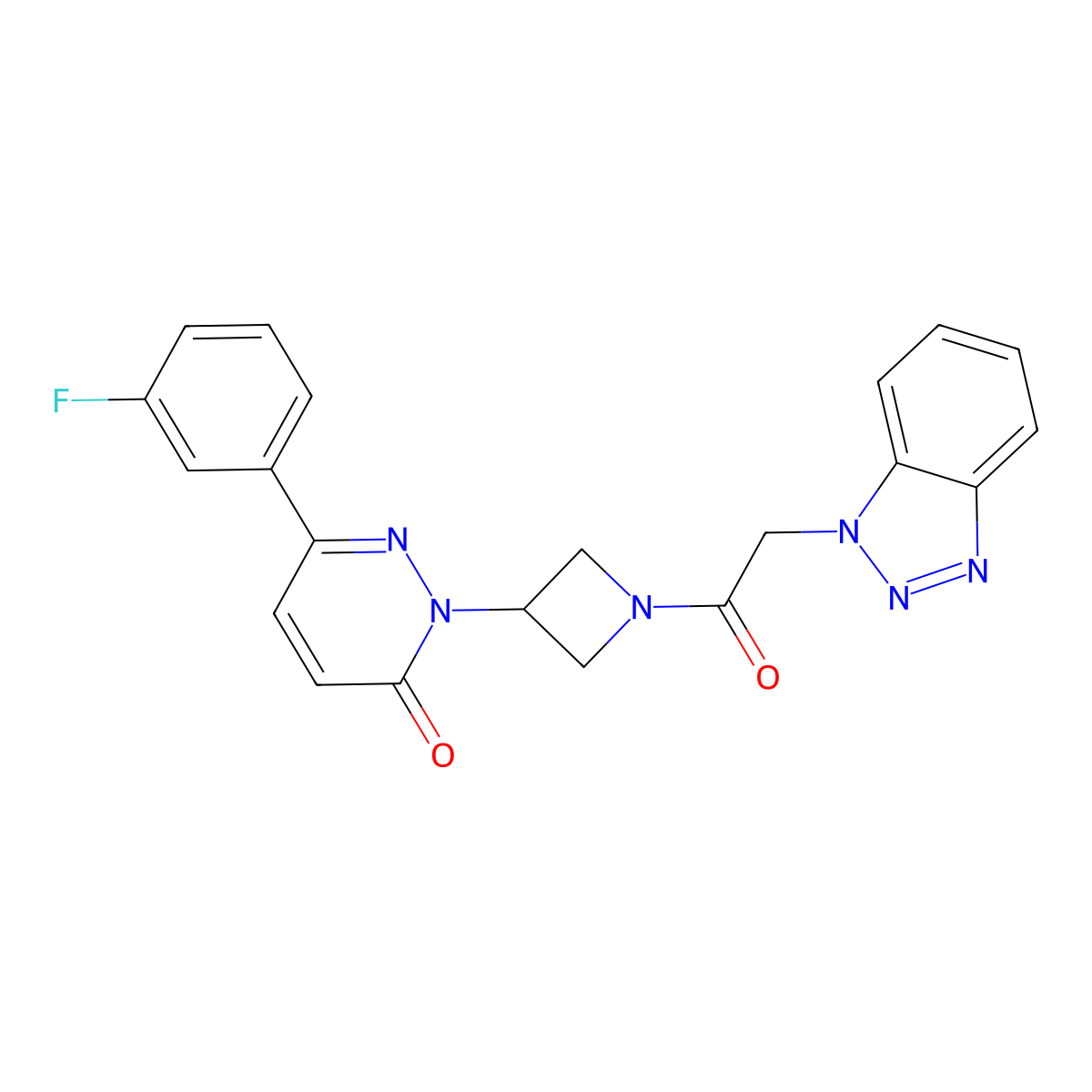 2-{1-[2-(1H-1,2,3-benzotriazol-1-yl)acetyl]azetidin-3-yl}-6-(3-fluorophenyl)-2,3-dihydropyridazin-3-one molecular structure, CAS 2380177-42-2