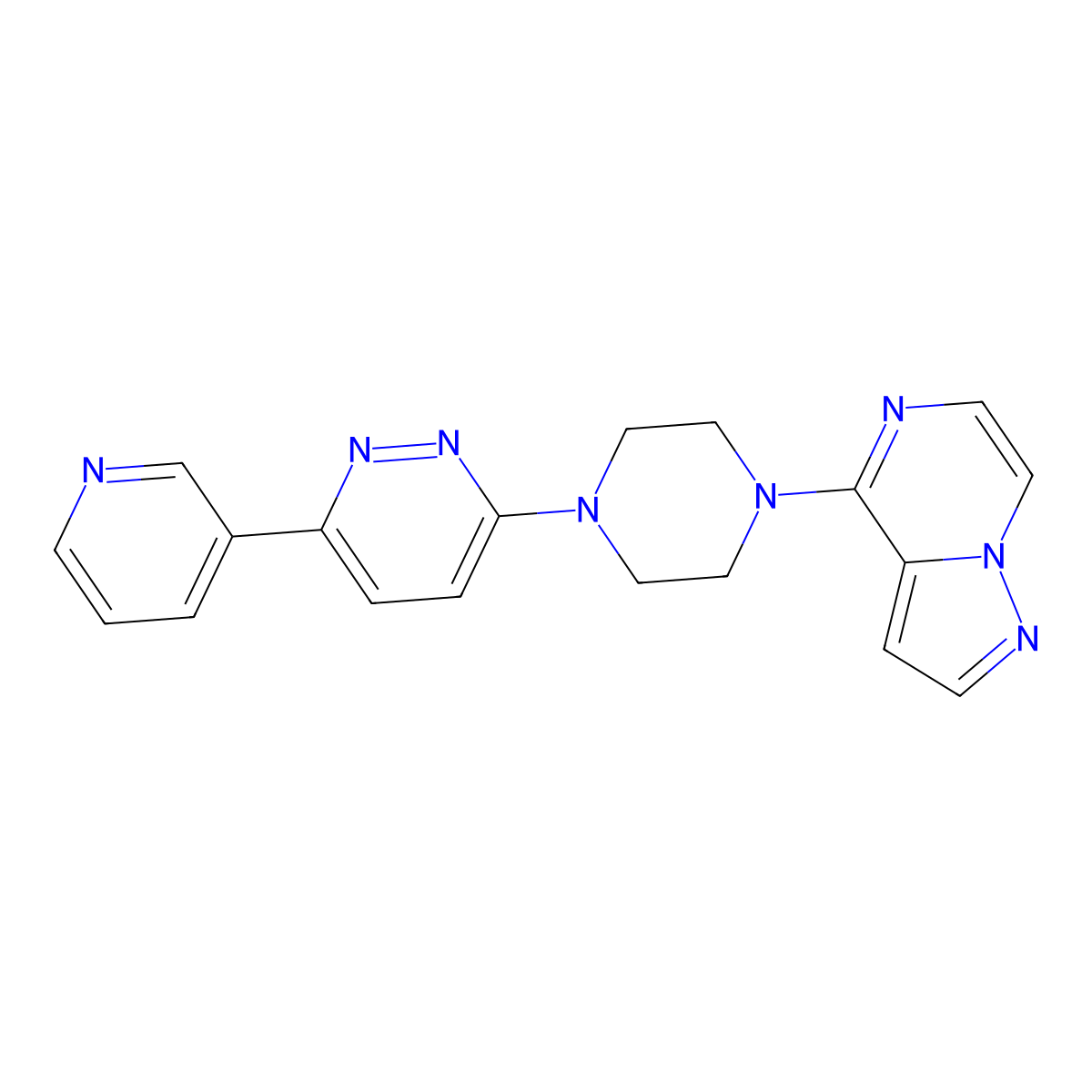 3-(4-{Pyrazolo[1,5-a]pyrazin-4-yl}piperazin-1-yl)-6-(pyridin-3-yl)pyridazine molecular structure, CAS 2380177-44-4