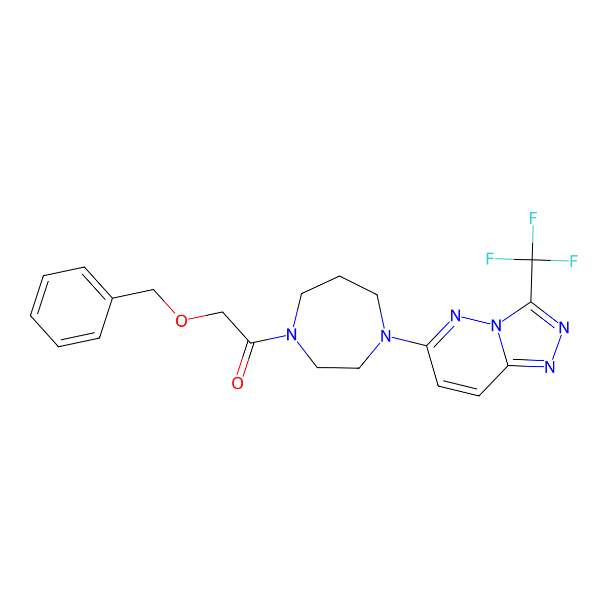 2-(Benzyloxy)-1-{4-[3-(trifluoromethyl)-[1,2,4]triazolo[4,3-b]pyridazin-6-yl]-1,4-diazepan-1-yl}ethan-1-one molecular structure, CAS 2380177-45-5