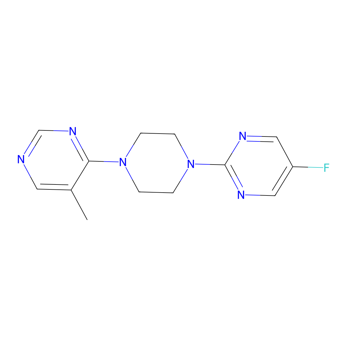 4-[4-(5-Fluoropyrimidin-2-yl)piperazin-1-yl]-5-methylpyrimidine molecular structure, CAS 2380177-48-8