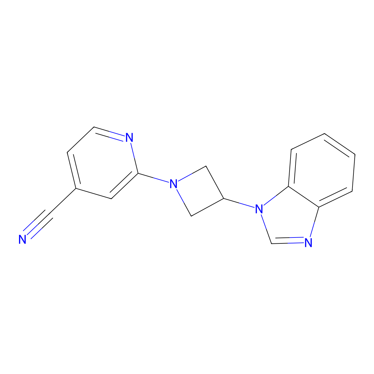2-[3-(1H-1,3-benzodiazol-1-yl)azetidin-1-yl]pyridine-4-carbonitrile molecular structure, CAS 2380177-51-3