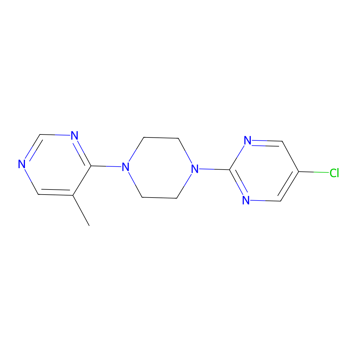 4-[4-(5-Chloropyrimidin-2-yl)piperazin-1-yl]-5-methylpyrimidine molecular structure, CAS 2380177-53-5