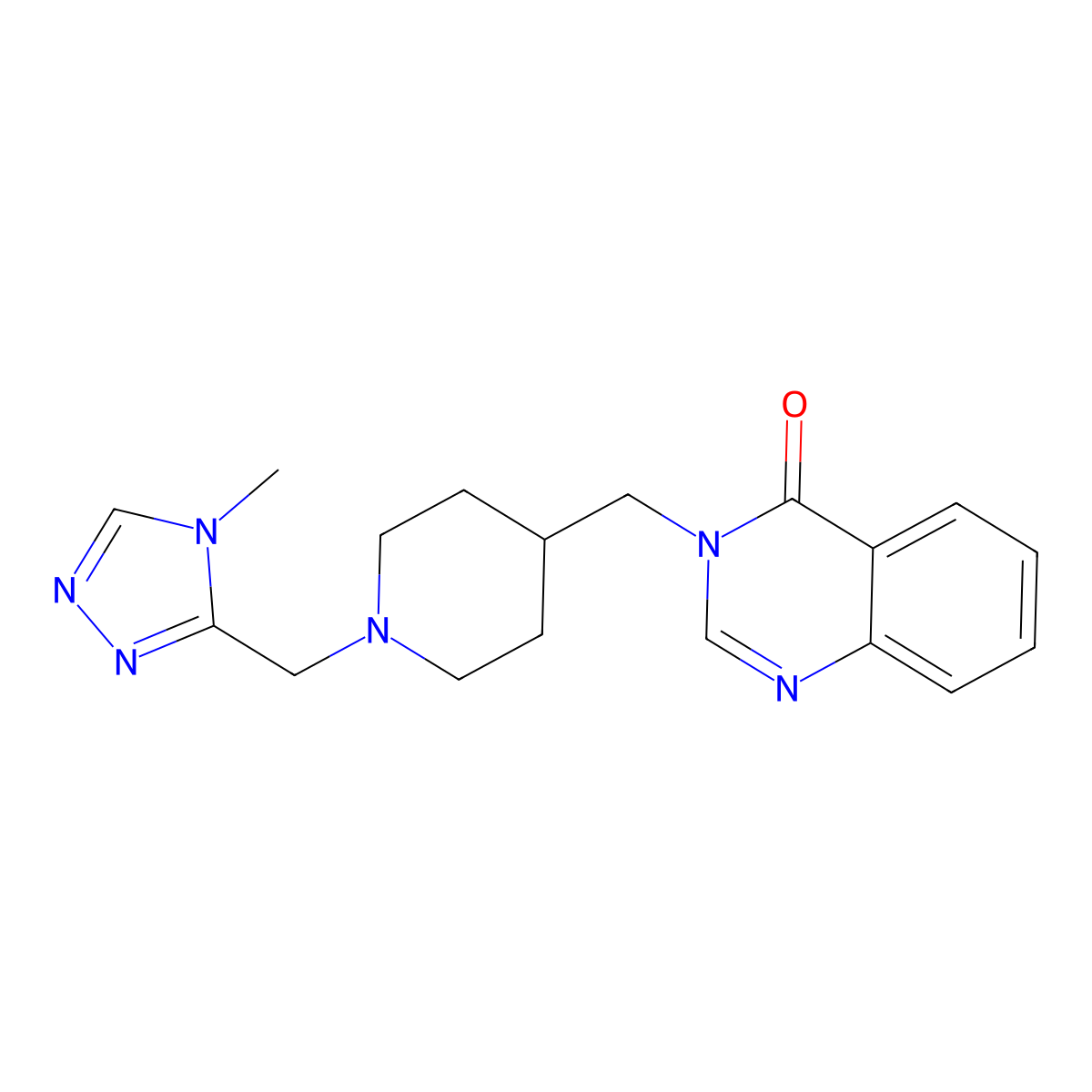 3-({1-[(4-methyl-4H-1,2,4-triazol-3-yl)methyl]piperidin-4-yl}methyl)-3,4-dihydroquinazolin-4-one molecular structure, CAS 2380177-58-0