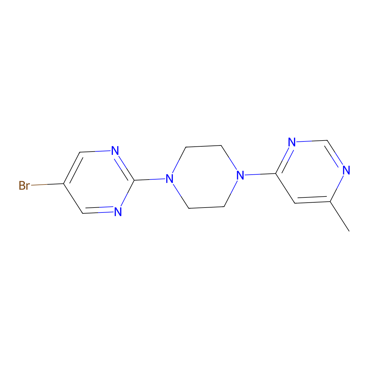 4-[4-(5-Bromopyrimidin-2-yl)piperazin-1-yl]-6-methylpyrimidine molecular structure, CAS 2380177-59-1