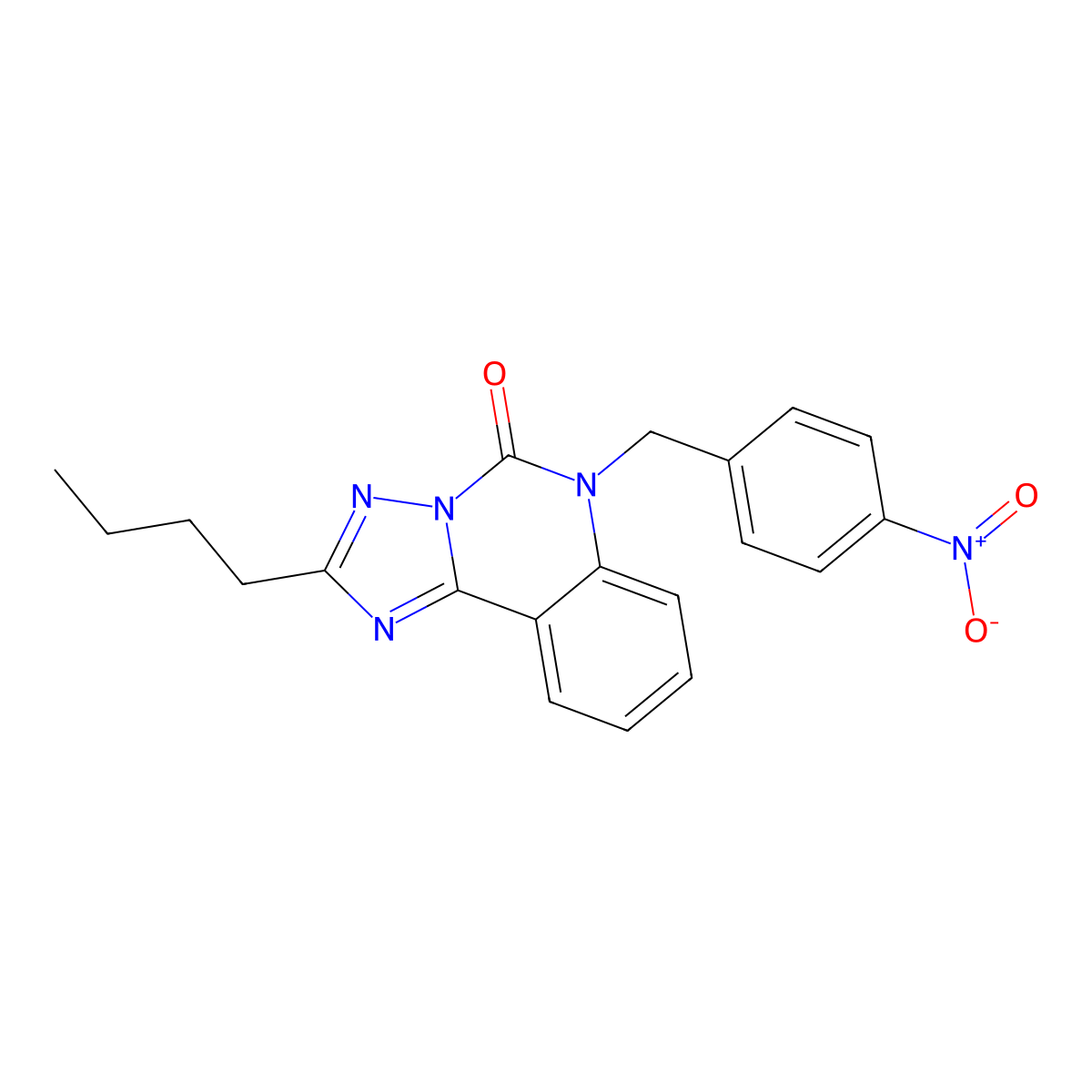 2-butyl-6-[(4-nitrophenyl)methyl]-5H,6H-[1,2,4]triazolo[1,5-c]quinazolin-5-one molecular structure, CAS 2380177-60-4