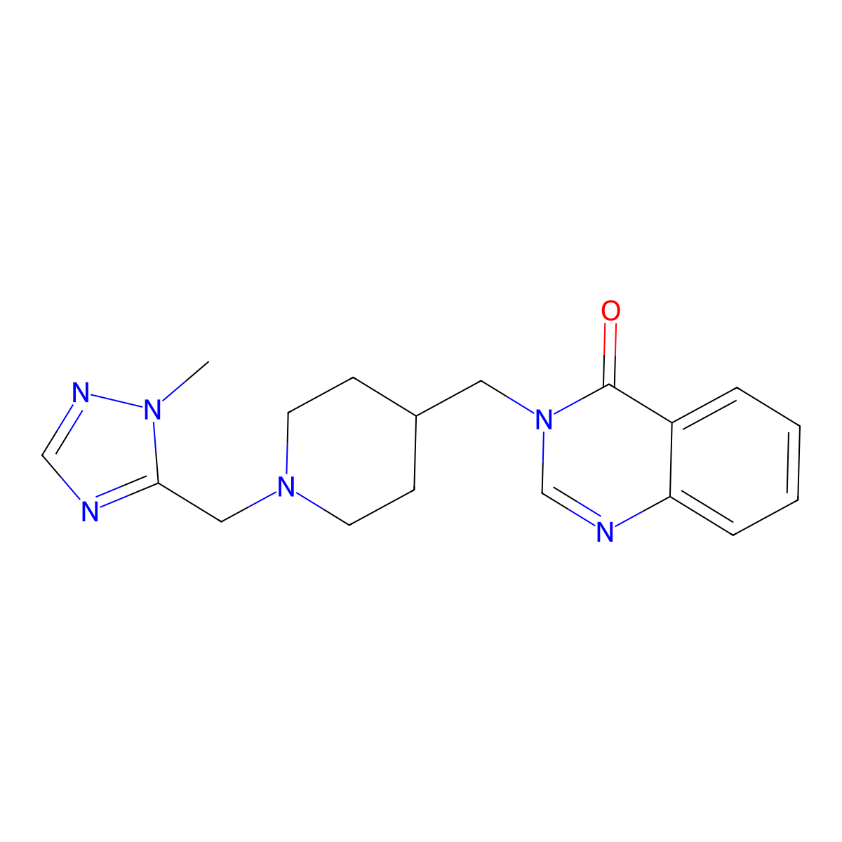 3-({1-[(1-methyl-1H-1,2,4-triazol-5-yl)methyl]piperidin-4-yl}methyl)-3,4-dihydroquinazolin-4-one molecular structure, CAS 2380177-62-6