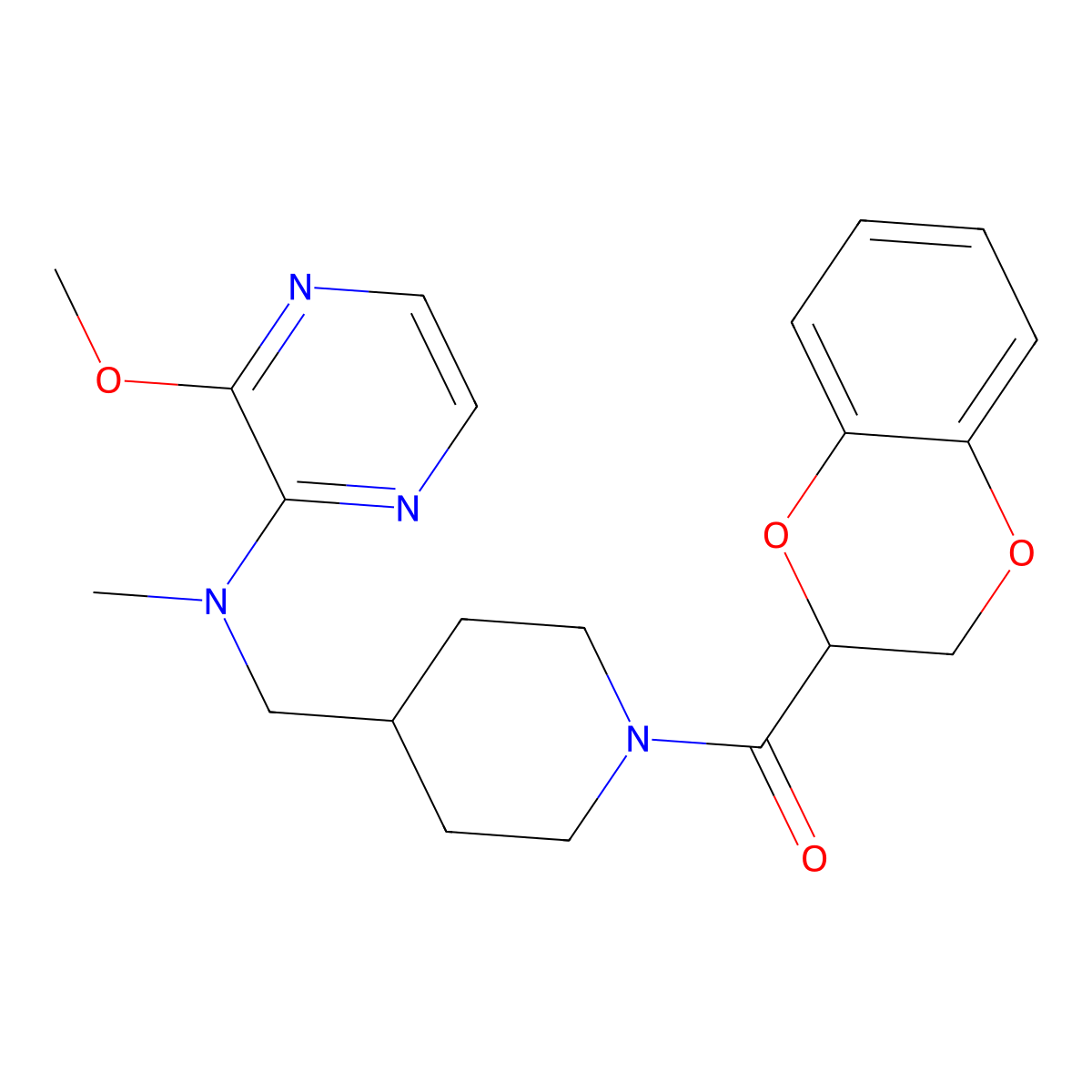 N-{[1-(2,3-dihydro-1,4-benzodioxine-2-carbonyl)piperidin-4-yl]methyl}-3-methoxy-N-methylpyrazin-2-amine molecular structure, CAS 2380177-64-8