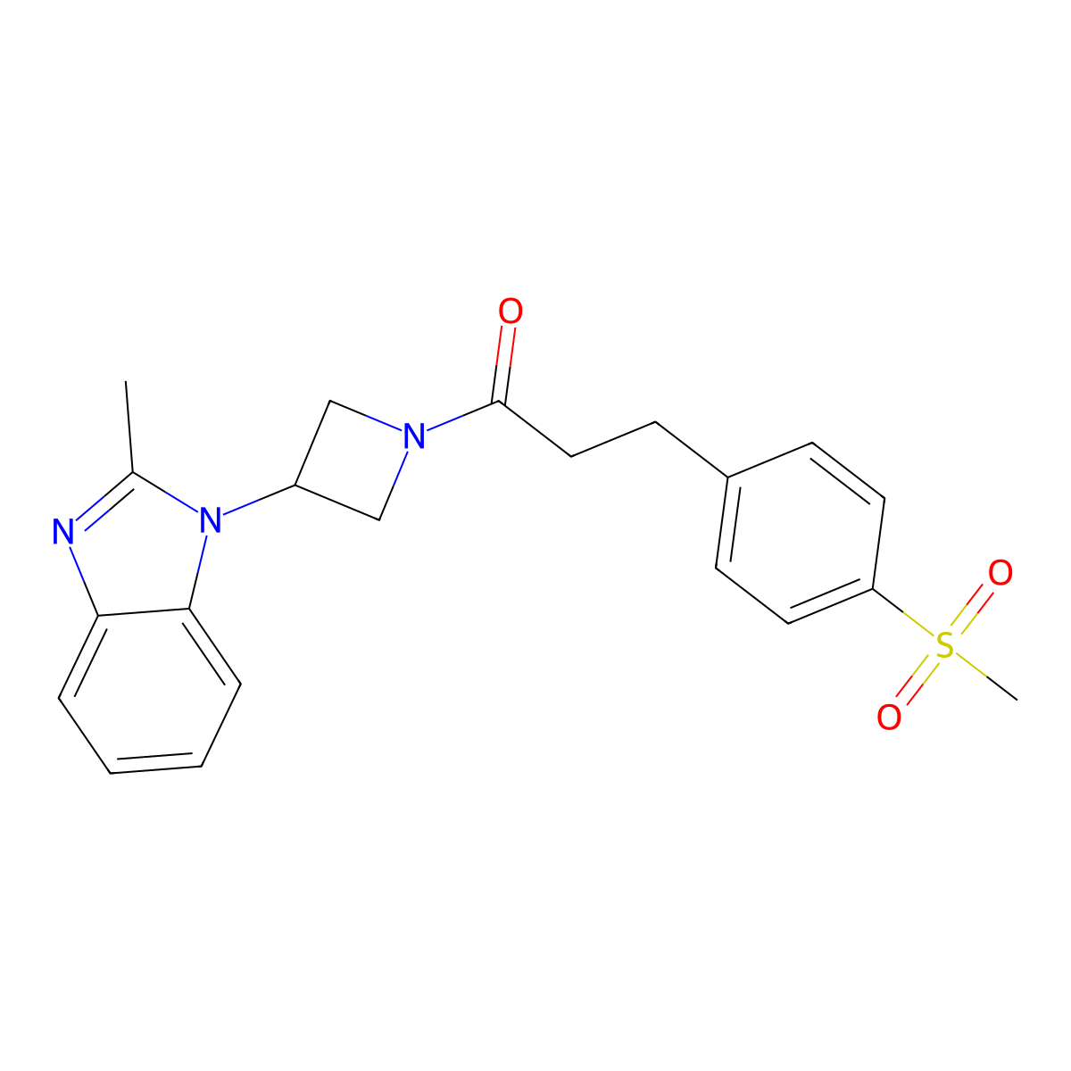 3-(4-methanesulfonylphenyl)-1-[3-(2-methyl-1H-1,3-benzodiazol-1-yl)azetidin-1-yl]propan-1-one molecular structure, CAS 2380177-66-0