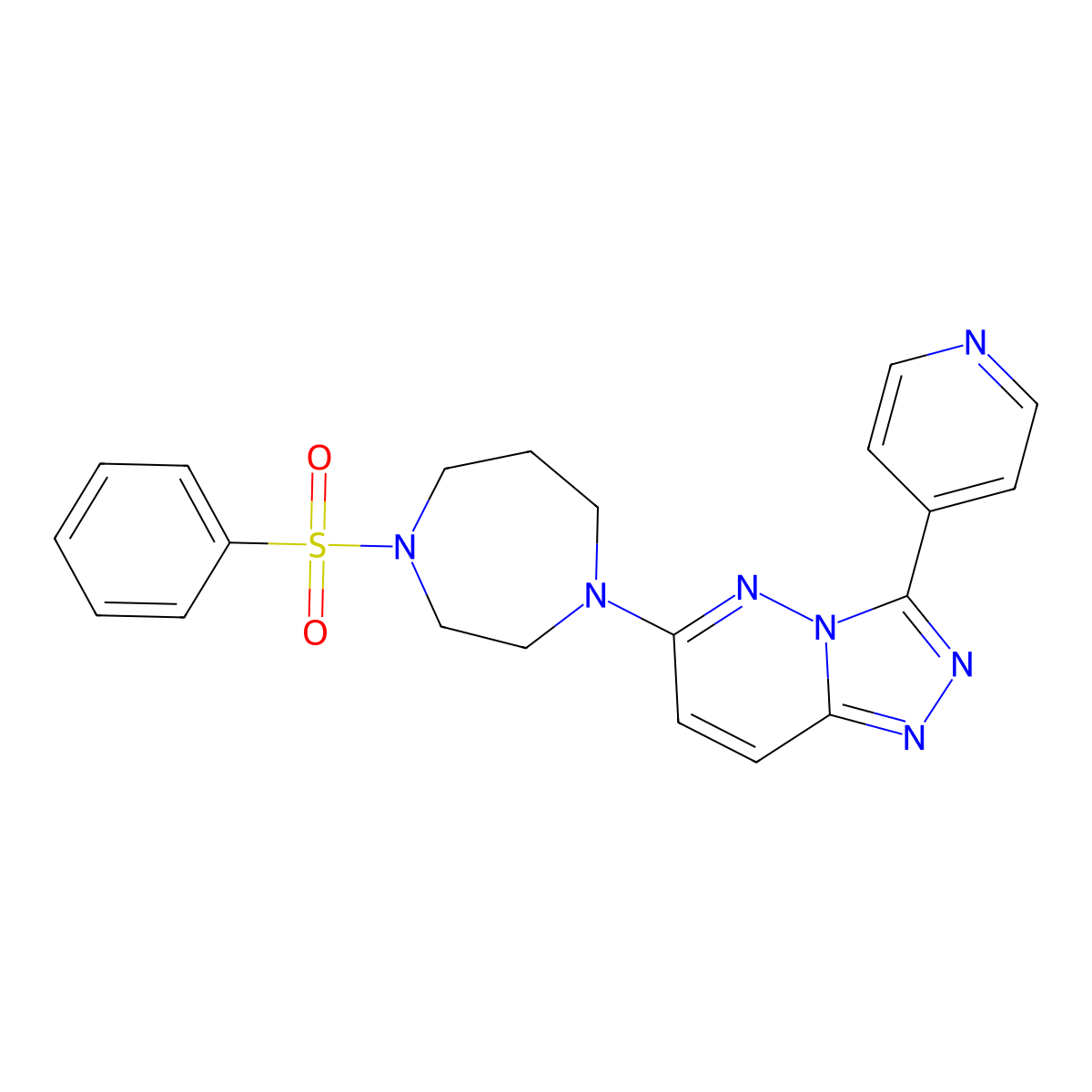 1-(Benzenesulfonyl)-4-[3-(pyridin-4-yl)-[1,2,4]triazolo[4,3-b]pyridazin-6-yl]-1,4-diazepane molecular structure, CAS 2380177-69-3