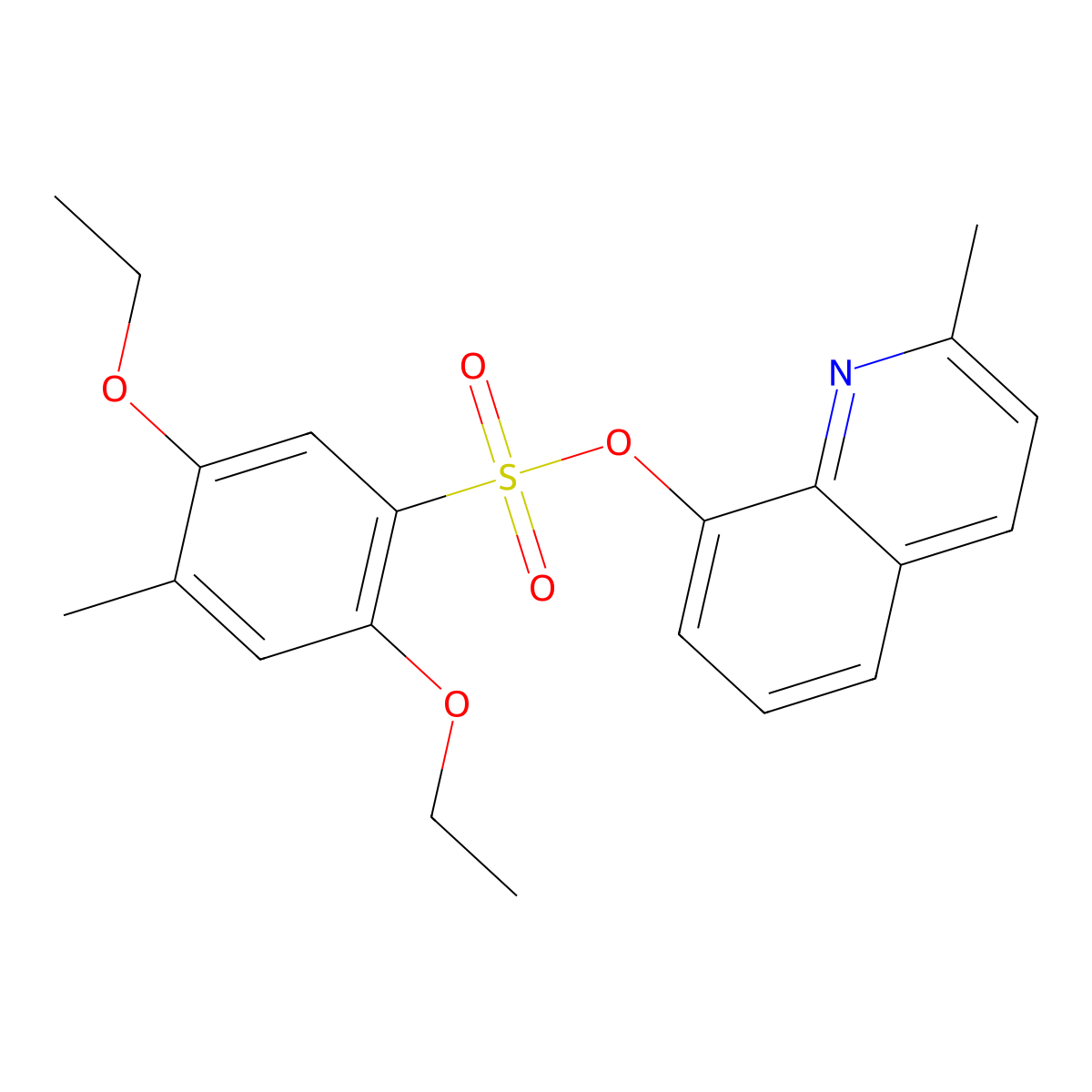 2-Methylquinolin-8-yl 2,5-diethoxy-4-methylbenzene-1-sulfonate molecular structure, CAS 2380177-71-7