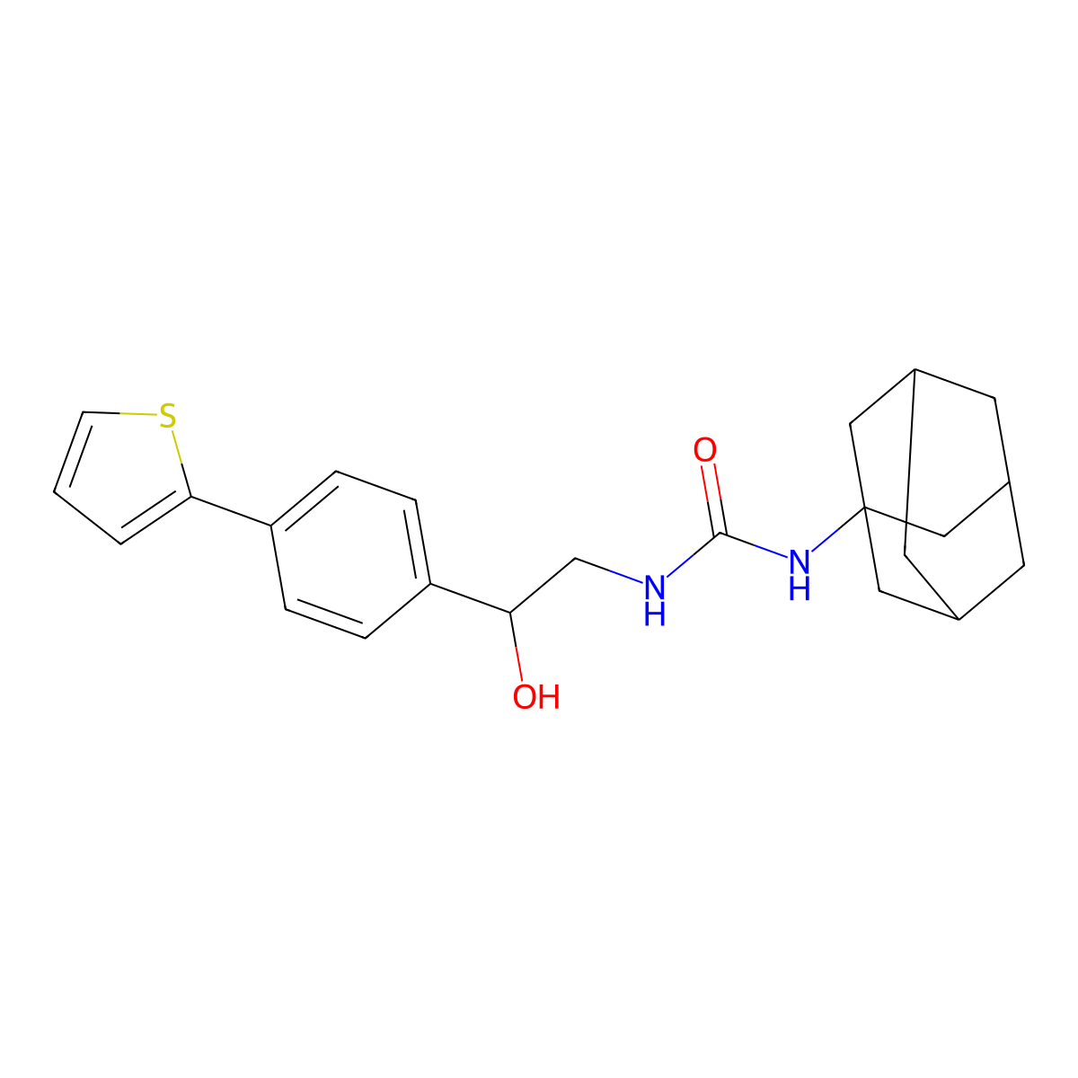 3-(Adamantan-1-yl)-1-{2-hydroxy-2-[4-(thiophen-2-yl)phenyl]ethyl}urea molecular structure, CAS 2380177-72-8