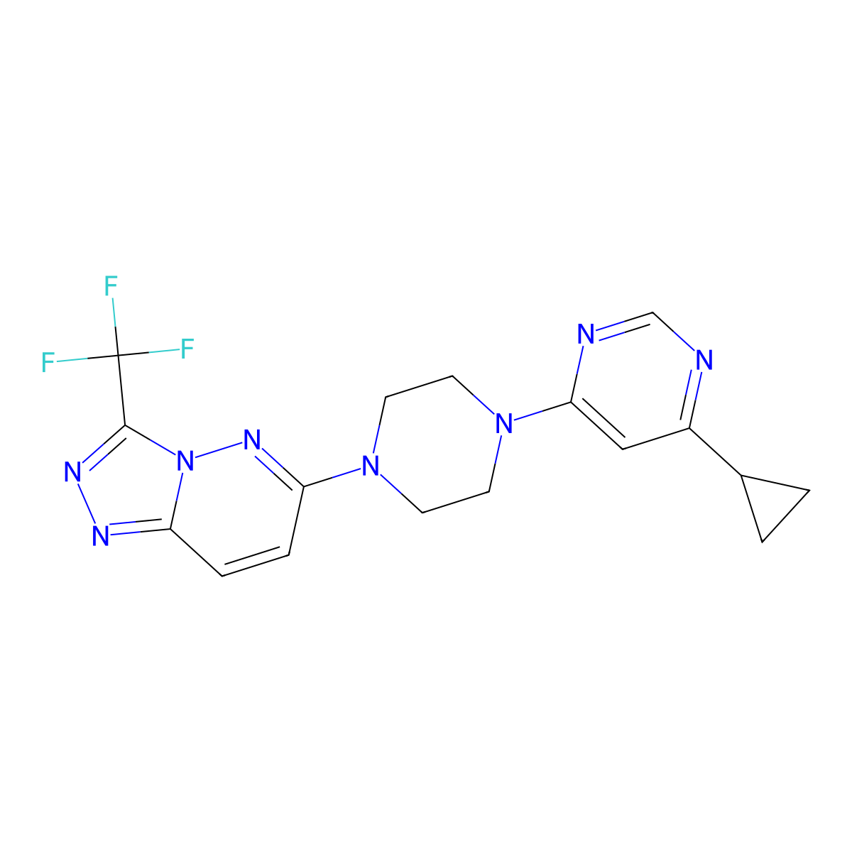 4-Cyclopropyl-6-{4-[3-(trifluoromethyl)-[1,2,4]triazolo[4,3-b]pyridazin-6-yl]piperazin-1-yl}pyrimidine molecular structure, CAS 2380177-82-0