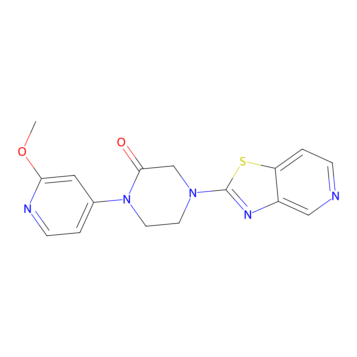 1-(2-Methoxypyridin-4-yl)-4-{[1,3]thiazolo[4,5-c]pyridin-2-yl}piperazin-2-one molecular structure, CAS 2380177-84-2