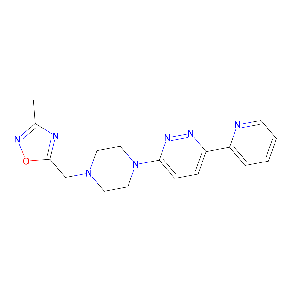 3-{4-[(3-Methyl-1,2,4-oxadiazol-5-yl)methyl]piperazin-1-yl}-6-(pyridin-2-yl)pyridazine molecular structure, CAS 2380177-90-0