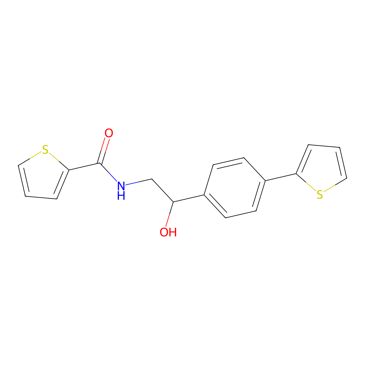 N-{2-hydroxy-2-[4-(thiophen-2-yl)phenyl]ethyl}thiophene-2-carboxamide molecular structure, CAS 2380177-93-3