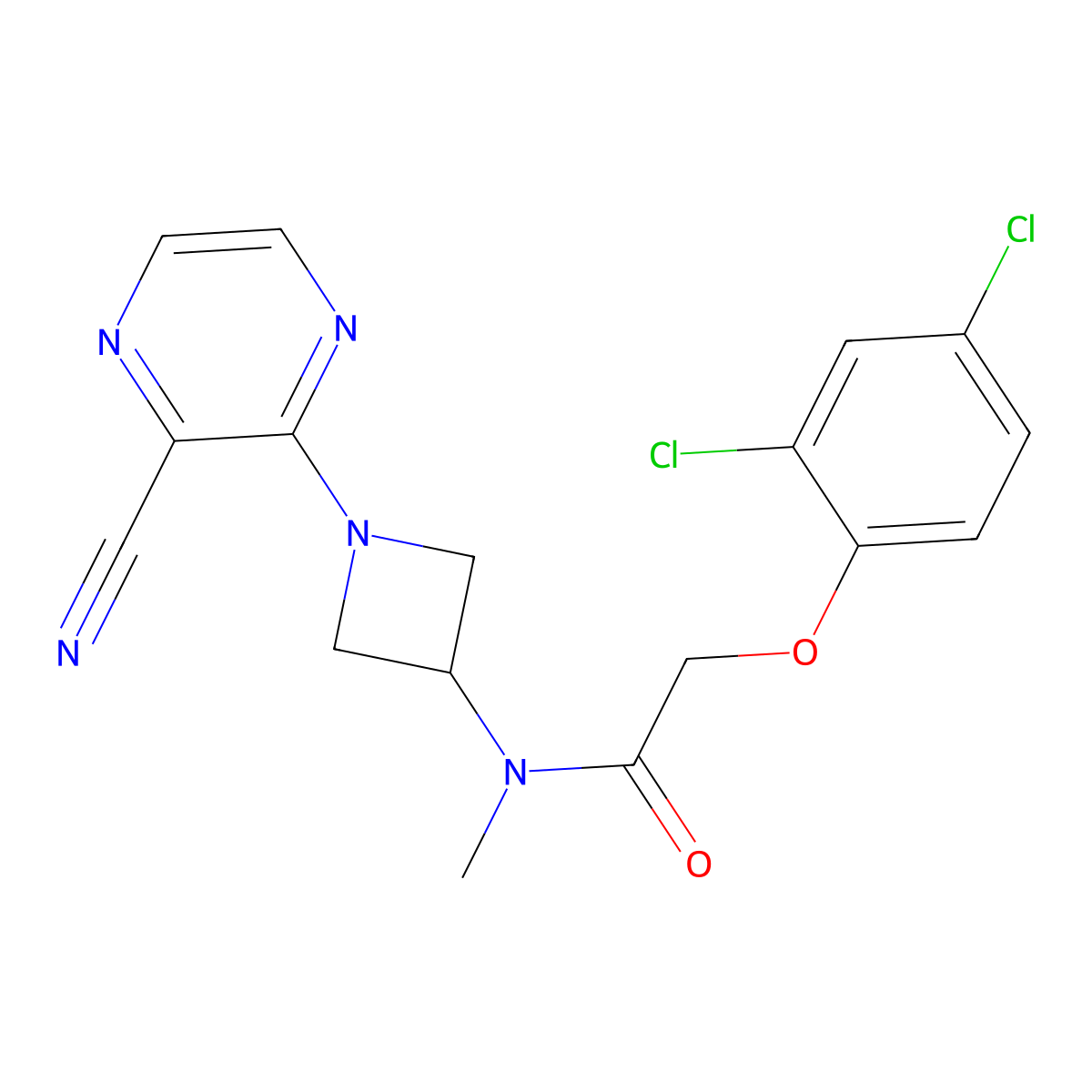N-[1-(3-Cyanopyrazin-2-yl)azetidin-3-yl]-2-(2,4-dichlorophenoxy)-N-methylacetamide molecular structure, CAS 2380177-96-6