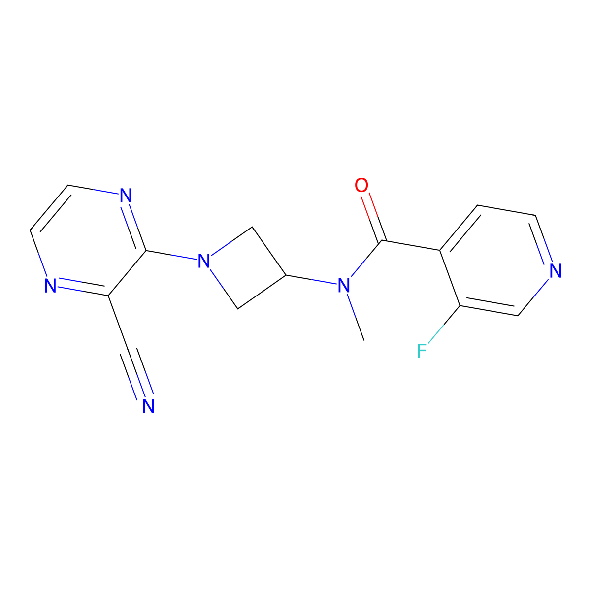 N-[1-(3-Cyanopyrazin-2-yl)azetidin-3-yl]-3-fluoro-N-methylpyridine-4-carboxamide molecular structure, CAS 2380177-98-8