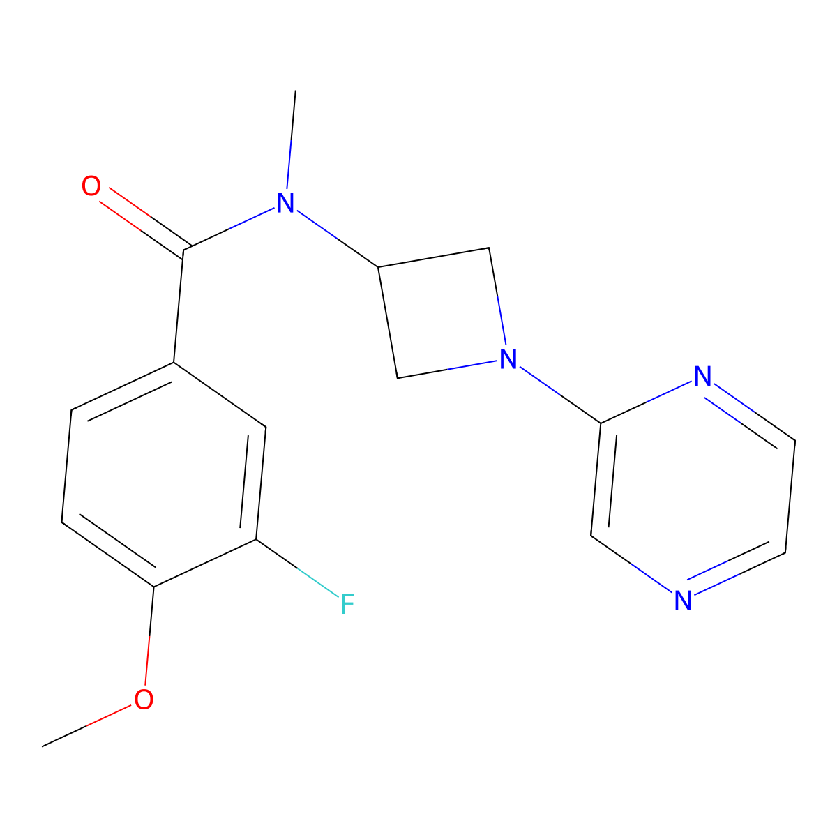 3-fluoro-4-methoxy-N-methyl-N-[1-(pyrazin-2-yl)azetidin-3-yl]benzamide molecular structure, CAS 2380178-03-8