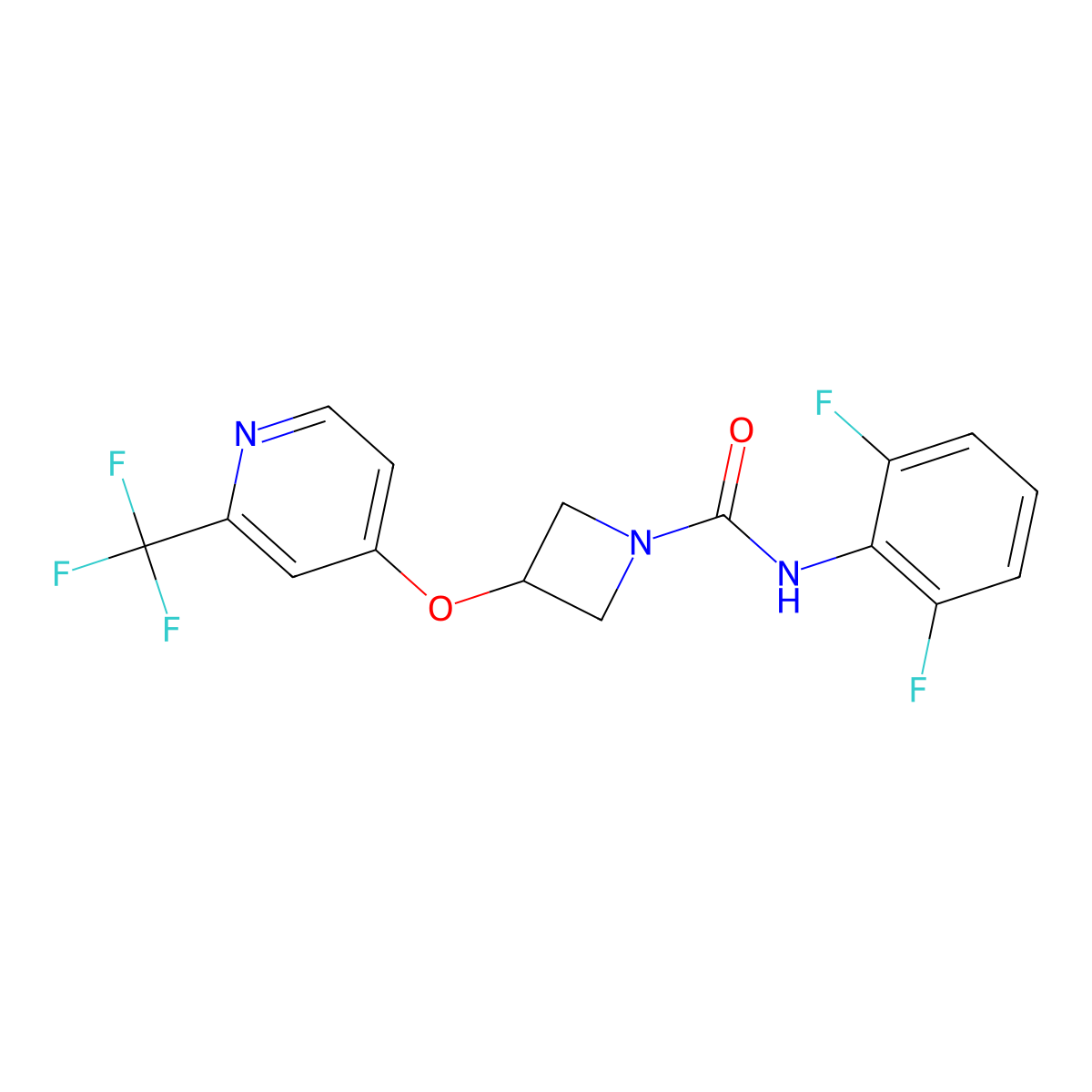 N-(2,6-difluorophenyl)-3-{[2-(trifluoromethyl)pyridin-4-yl]oxy}azetidine-1-carboxamide molecular structure, CAS 2380178-05-0
