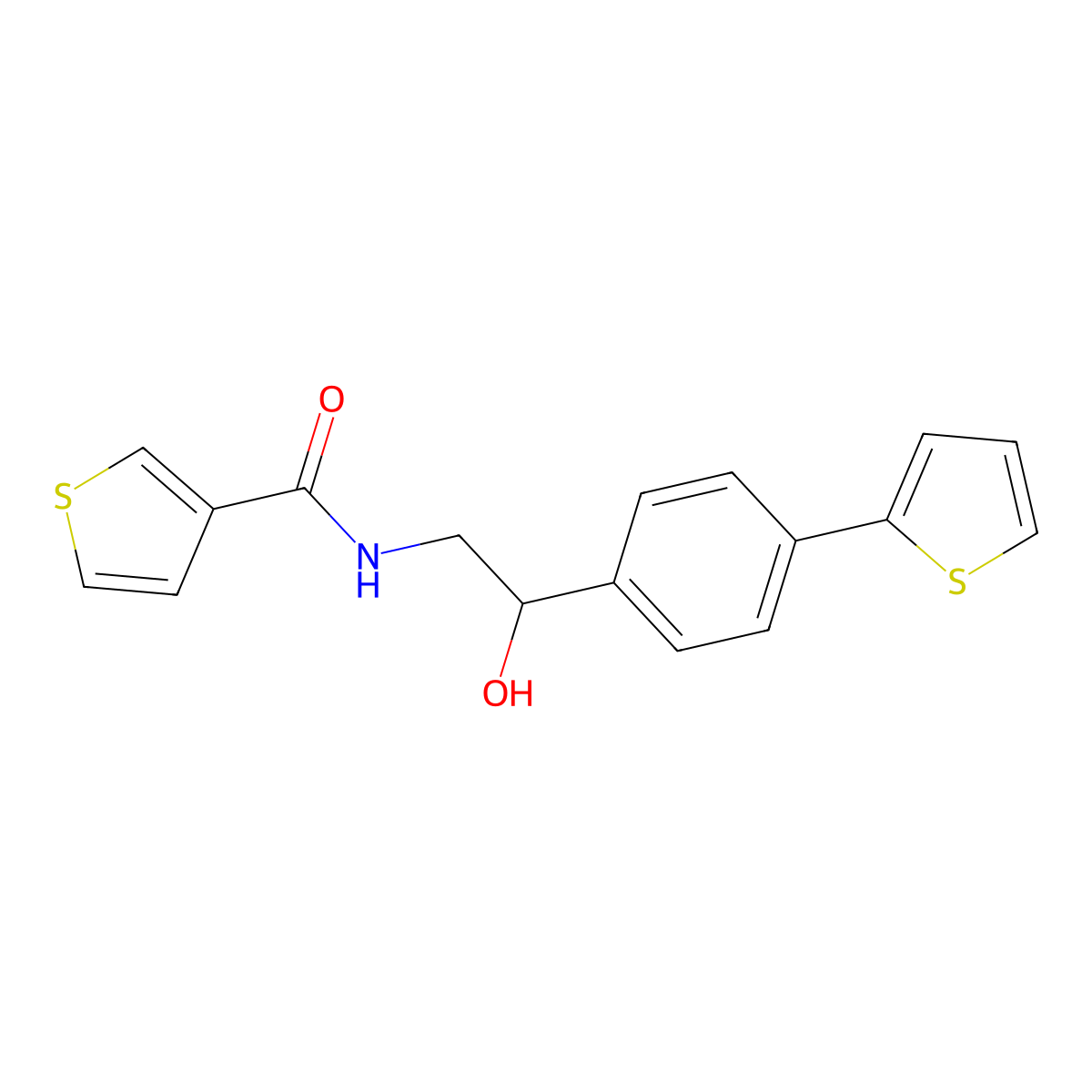 N-{2-hydroxy-2-[4-(thiophen-2-yl)phenyl]ethyl}thiophene-3-carboxamide molecular structure, CAS 2380178-17-4