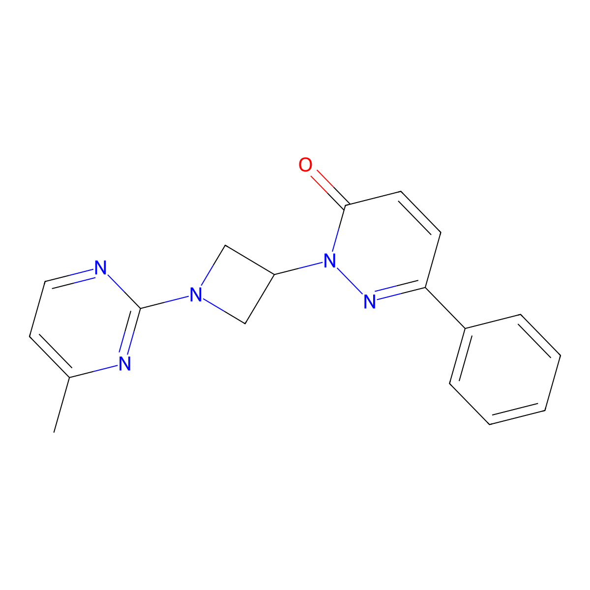 2-[1-(4-Methylpyrimidin-2-yl)azetidin-3-yl]-6-phenyl-2,3-dihydropyridazin-3-one molecular structure, CAS 2380178-18-5