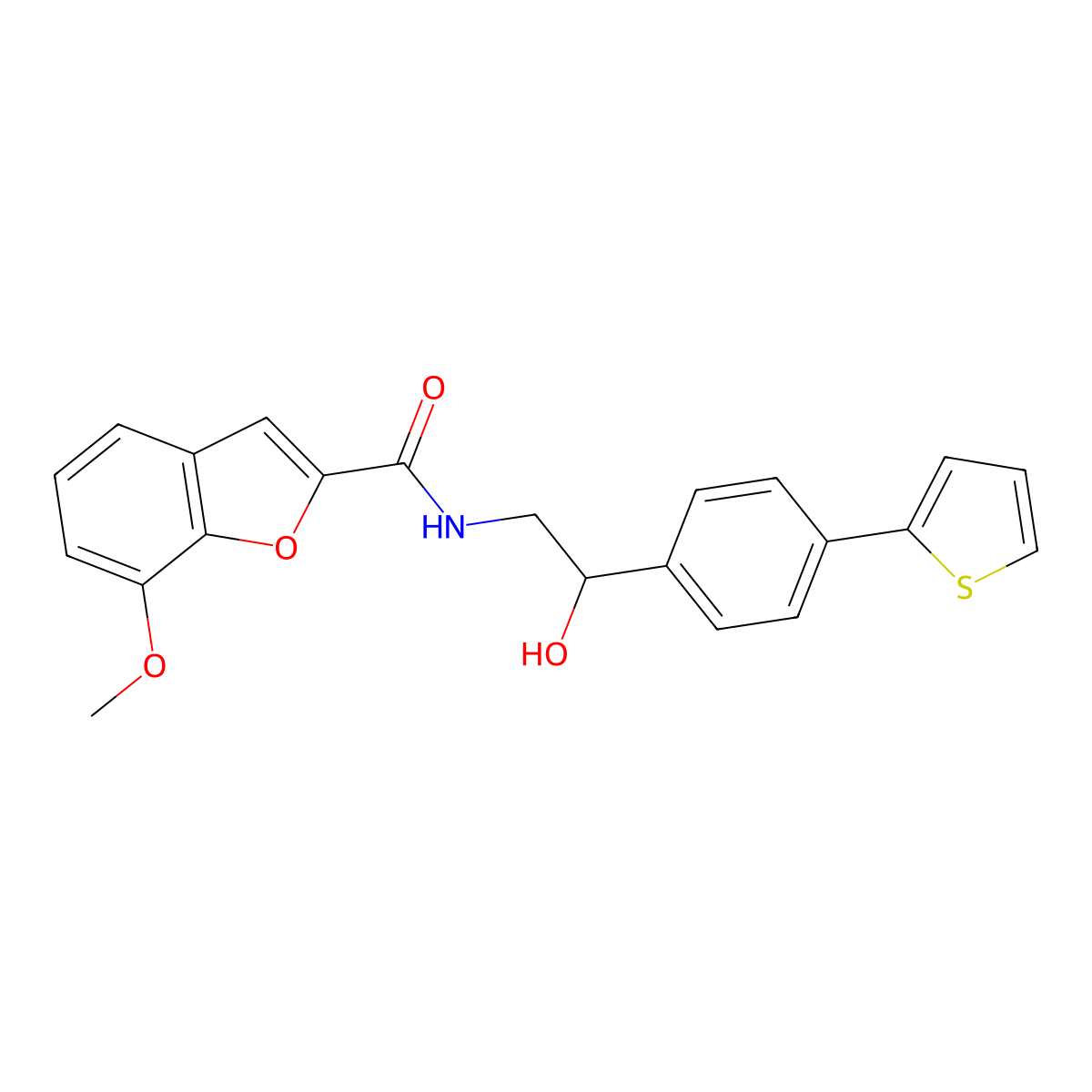 N-{2-hydroxy-2-[4-(thiophen-2-yl)phenyl]ethyl}-7-methoxy-1-benzofuran-2-carboxamide molecular structure, CAS 2380178-22-1