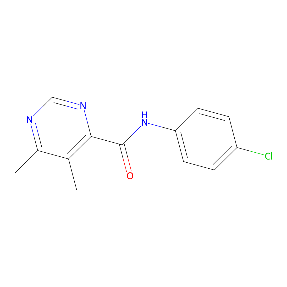 N-(4-Chlorophenyl)-5,6-dimethylpyrimidine-4-carboxamide molecular structure, CAS 2380178-28-7