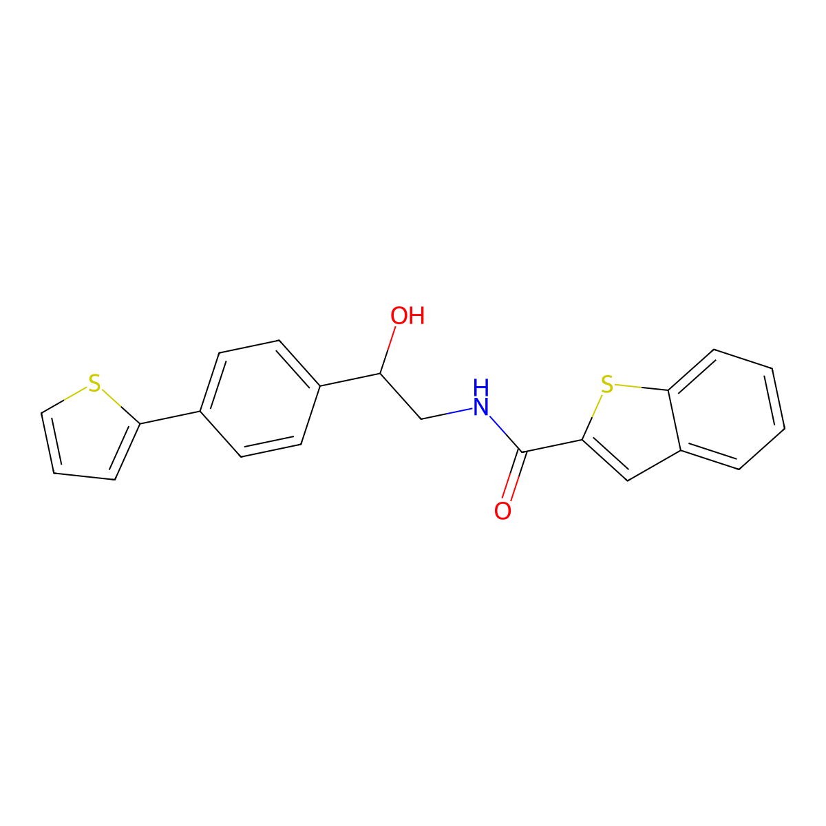 N-{2-hydroxy-2-[4-(thiophen-2-yl)phenyl]ethyl}-1-benzothiophene-2-carboxamide molecular structure, CAS 2380178-29-8