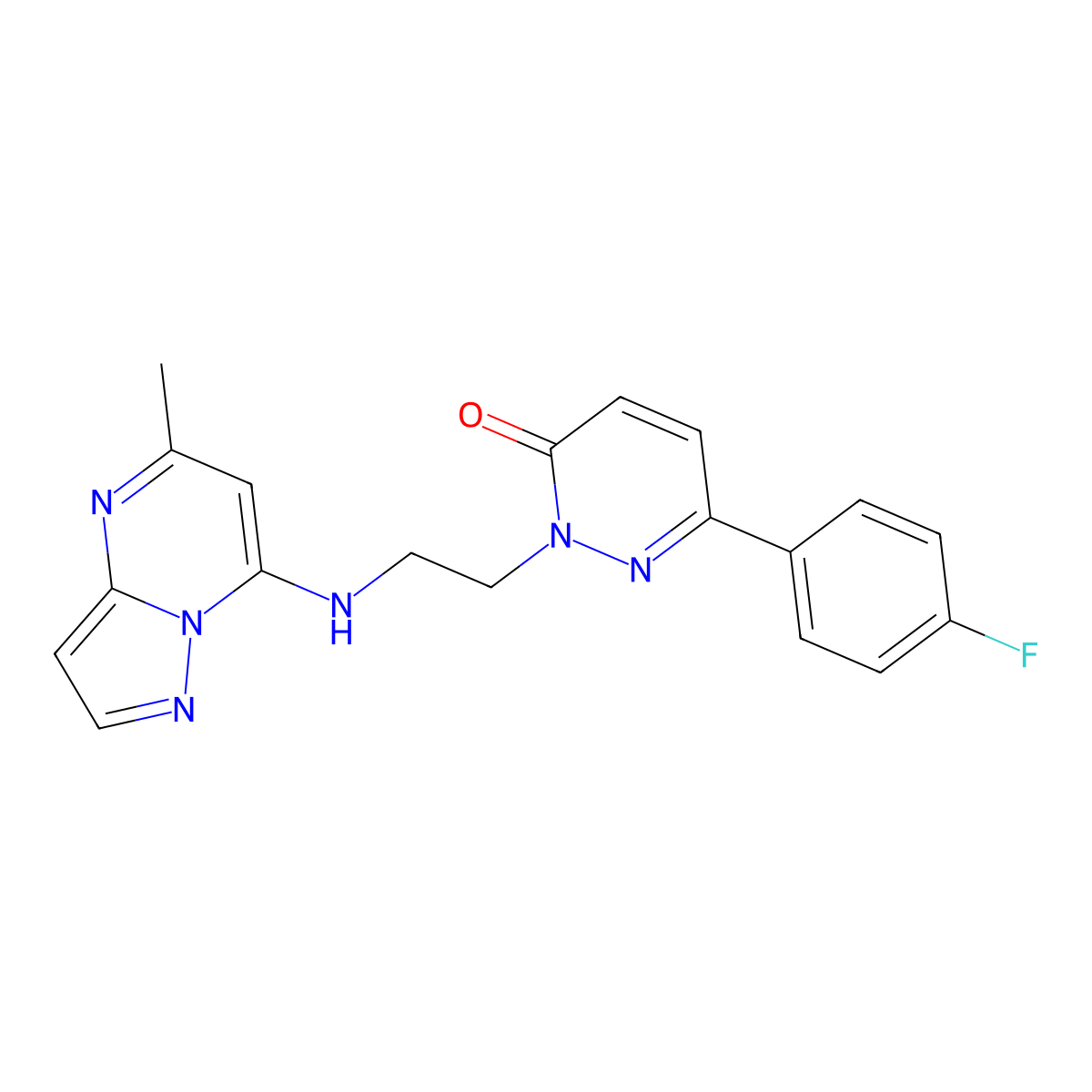 6-(4-Fluorophenyl)-2-[2-({5-methylpyrazolo[1,5-a]pyrimidin-7-yl}amino)ethyl]-2,3-dihydropyridazin-3-one molecular structure, CAS 2380178-36-7