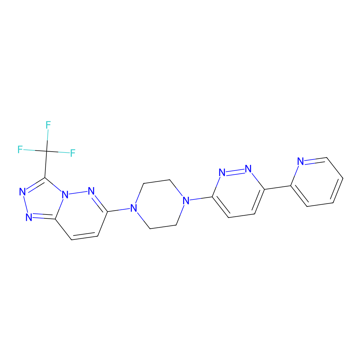 3-(Pyridin-2-yl)-6-{4-[3-(trifluoromethyl)-[1,2,4]triazolo[4,3-b]pyridazin-6-yl]piperazin-1-yl}pyridazine molecular structure, CAS 2380178-38-9