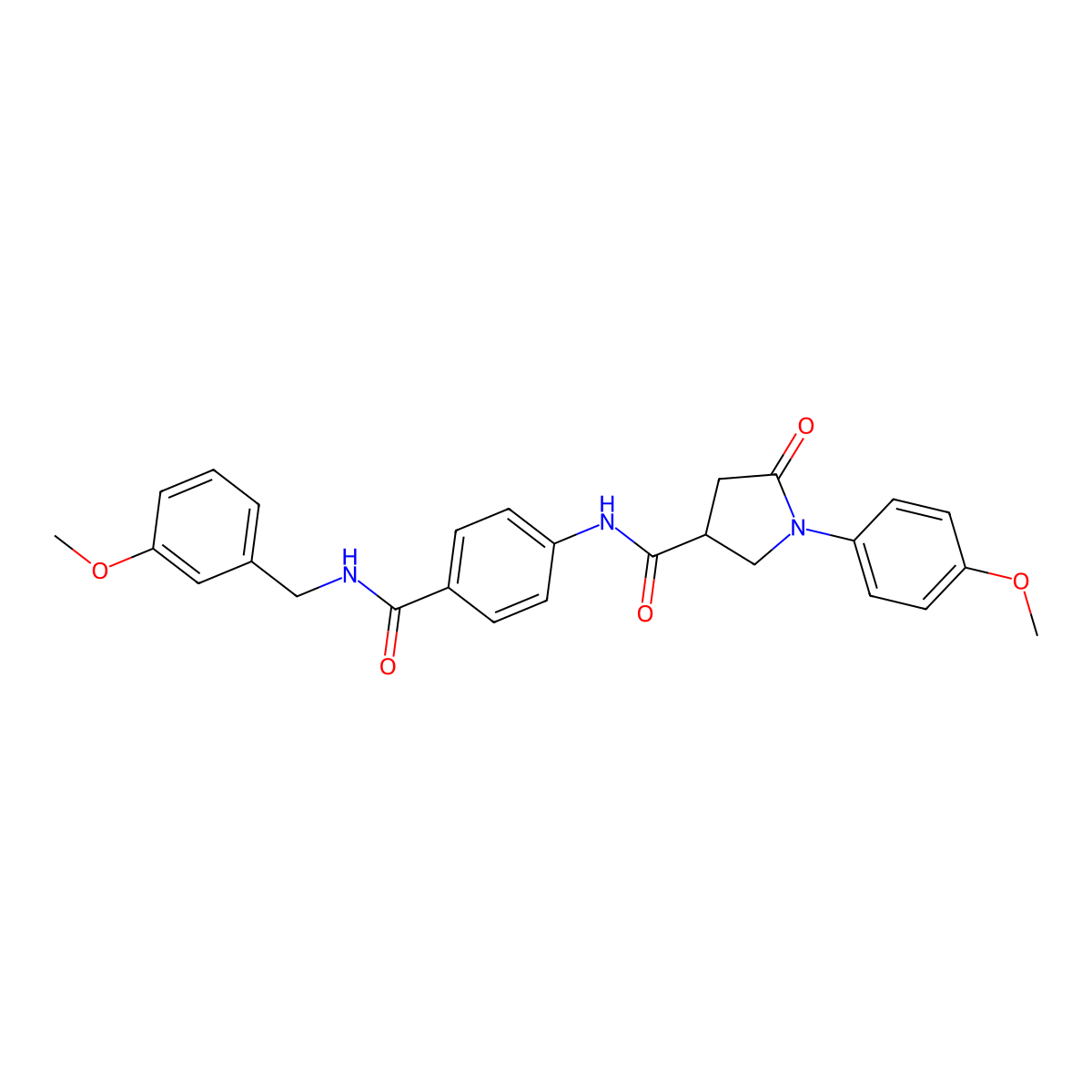 1-(4-methoxyphenyl)-N-(4-{[(3-methoxyphenyl)methyl]carbamoyl}phenyl)-5-oxopyrrolidine-3-carboxamide molecular structure, CAS 2380178-45-8