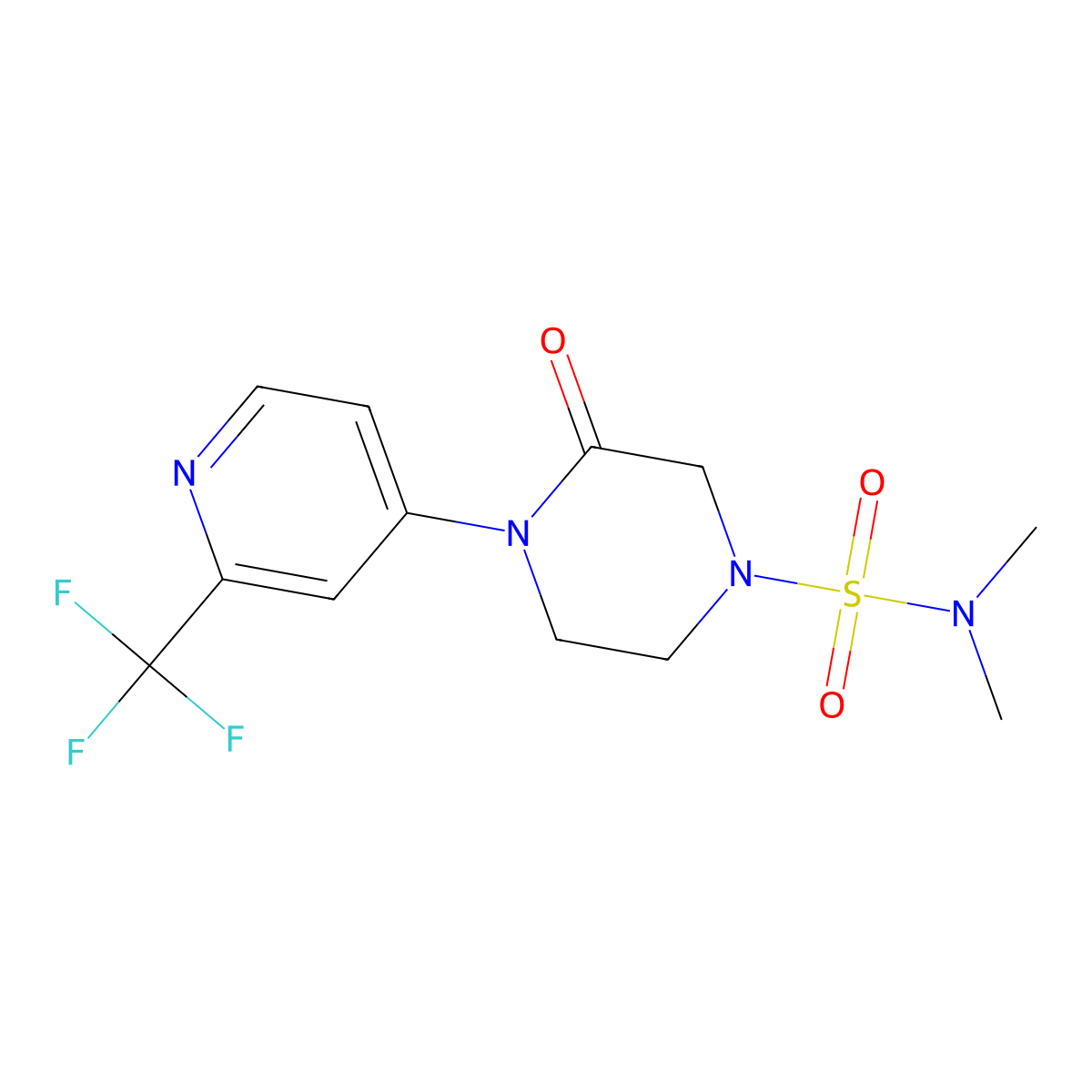 N,N-Dimethyl-3-oxo-4-[2-(trifluoromethyl)pyridin-4-yl]piperazine-1-sulfonamide molecular structure, CAS 2380178-51-6
