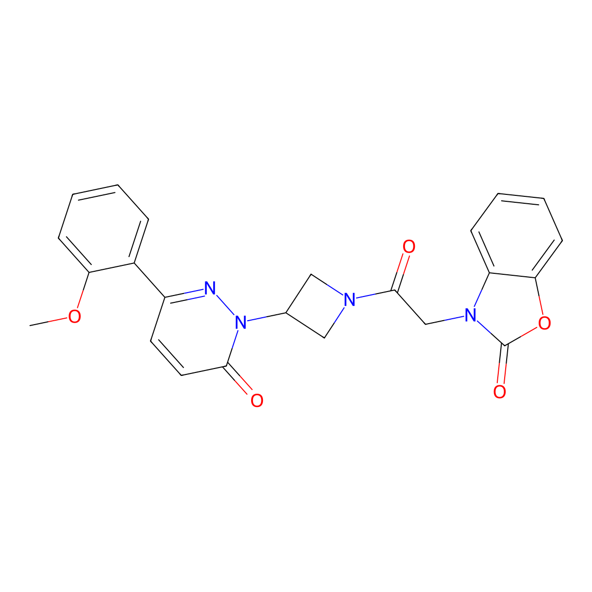 3-(2-{3-[3-(2-Methoxyphenyl)-6-oxo-1,6-dihydropyridazin-1-yl]azetidin-1-yl}-2-oxoethyl)-2,3-dihydro-1,3-benzoxazol-2-one molecular structure, CAS 2380178-52-7