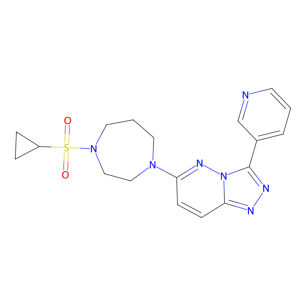 1-(Cyclopropanesulfonyl)-4-[3-(pyridin-3-yl)-[1,2,4]triazolo[4,3-b]pyridazin-6-yl]-1,4-diazepane molecular structure, CAS 2380178-53-8
