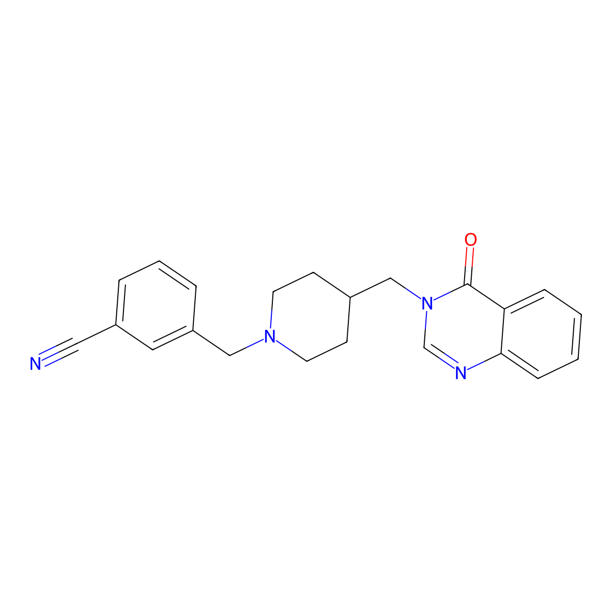 3-({4-[(4-Oxo-3,4-dihydroquinazolin-3-yl)methyl]piperidin-1-yl}methyl)benzonitrile molecular structure, CAS 2380178-55-0