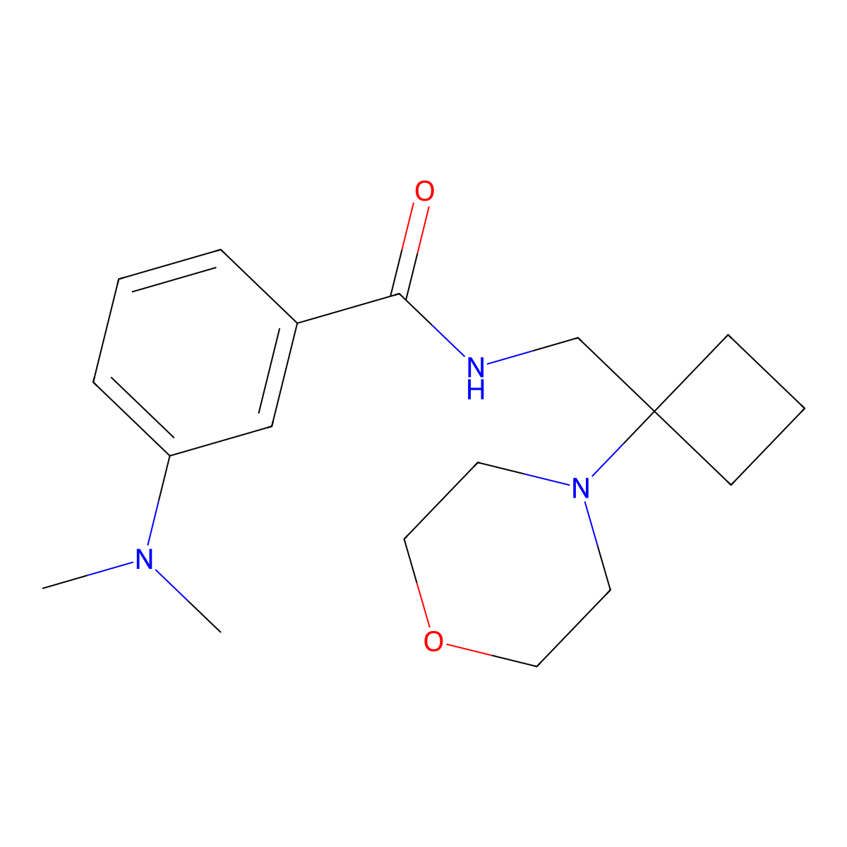 3-(dimethylamino)-N-{[1-(morpholin-4-yl)cyclobutyl]methyl}benzamide molecular structure, CAS 2380178-61-8