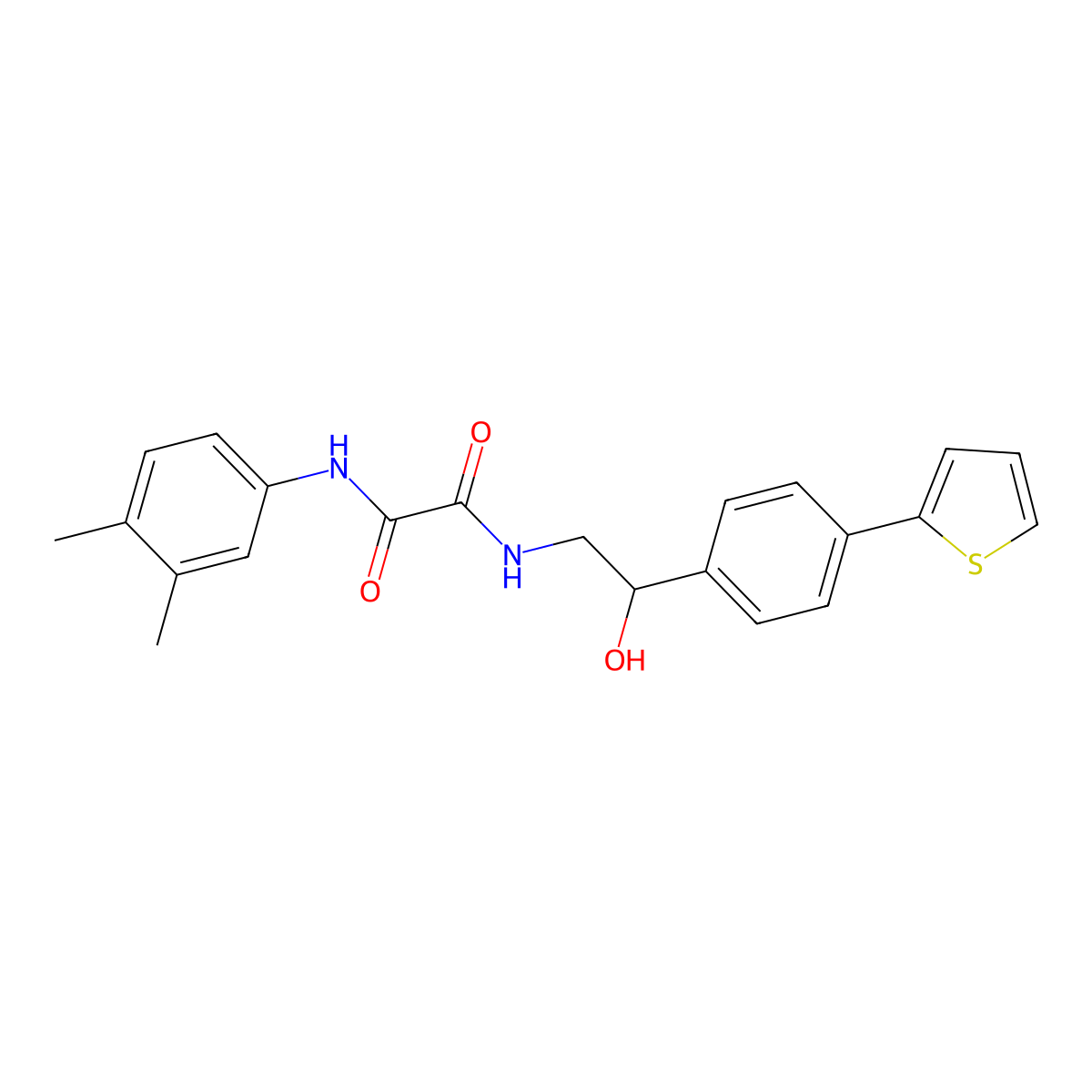 N-(3,4-dimethylphenyl)-N'-{2-hydroxy-2-[4-(thiophen-2-yl)phenyl]ethyl}ethanediamide molecular structure, CAS 2380178-67-4