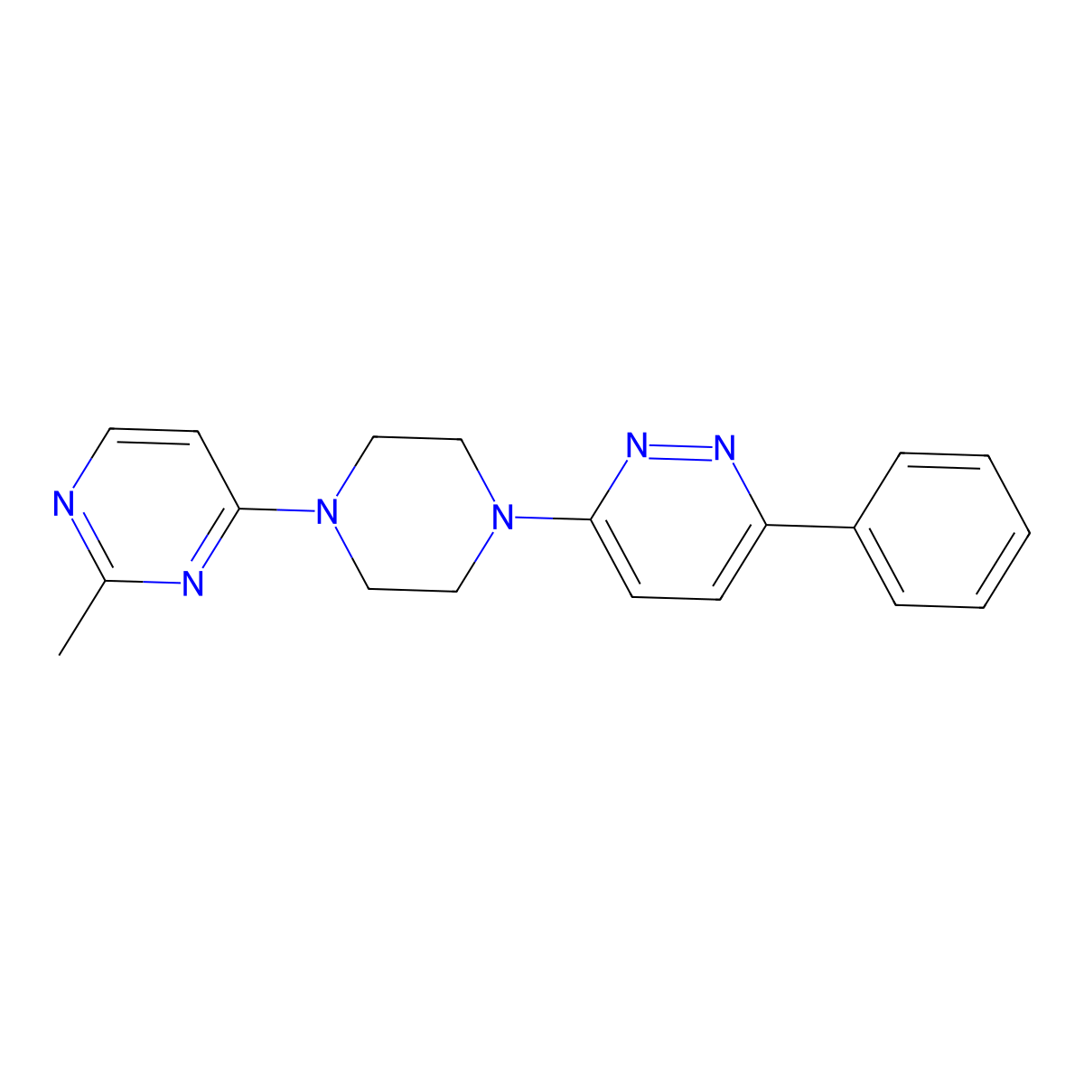 3-[4-(2-Methylpyrimidin-4-yl)piperazin-1-yl]-6-phenylpyridazine molecular structure, CAS 2380178-69-6
