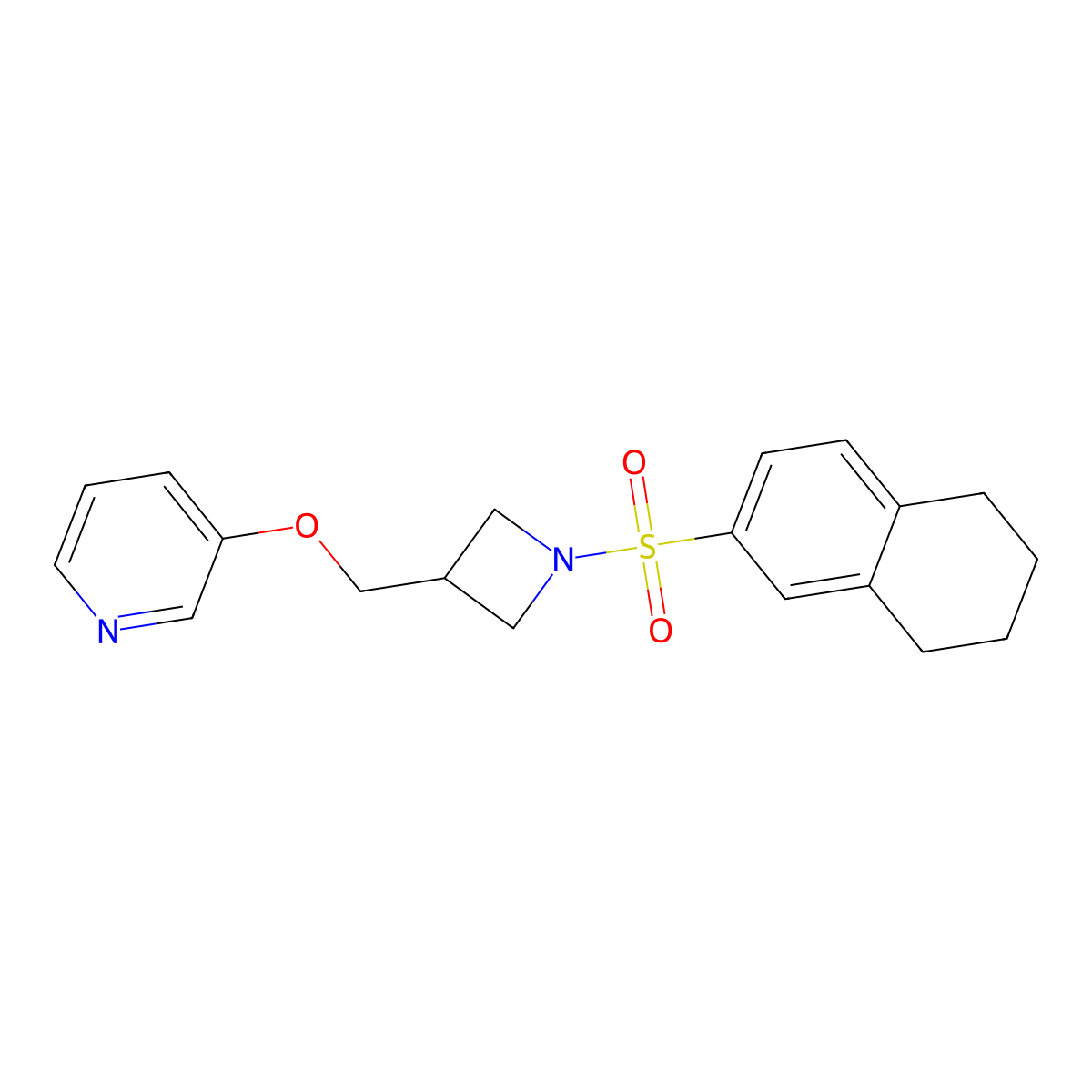 3-{[1-(5,6,7,8-Tetrahydronaphthalene-2-sulfonyl)azetidin-3-yl]methoxy}pyridine molecular structure, CAS 2380178-88-9