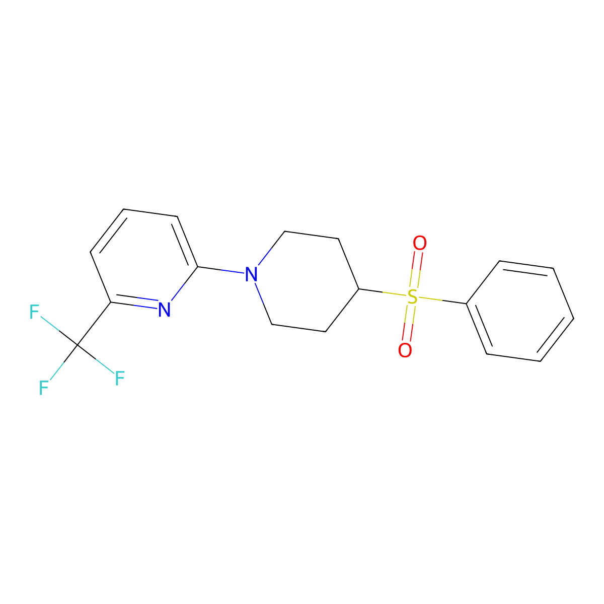 2-[4-(Benzenesulfonyl)piperidin-1-yl]-6-(trifluoromethyl)pyridine molecular structure, CAS 2380179-04-2