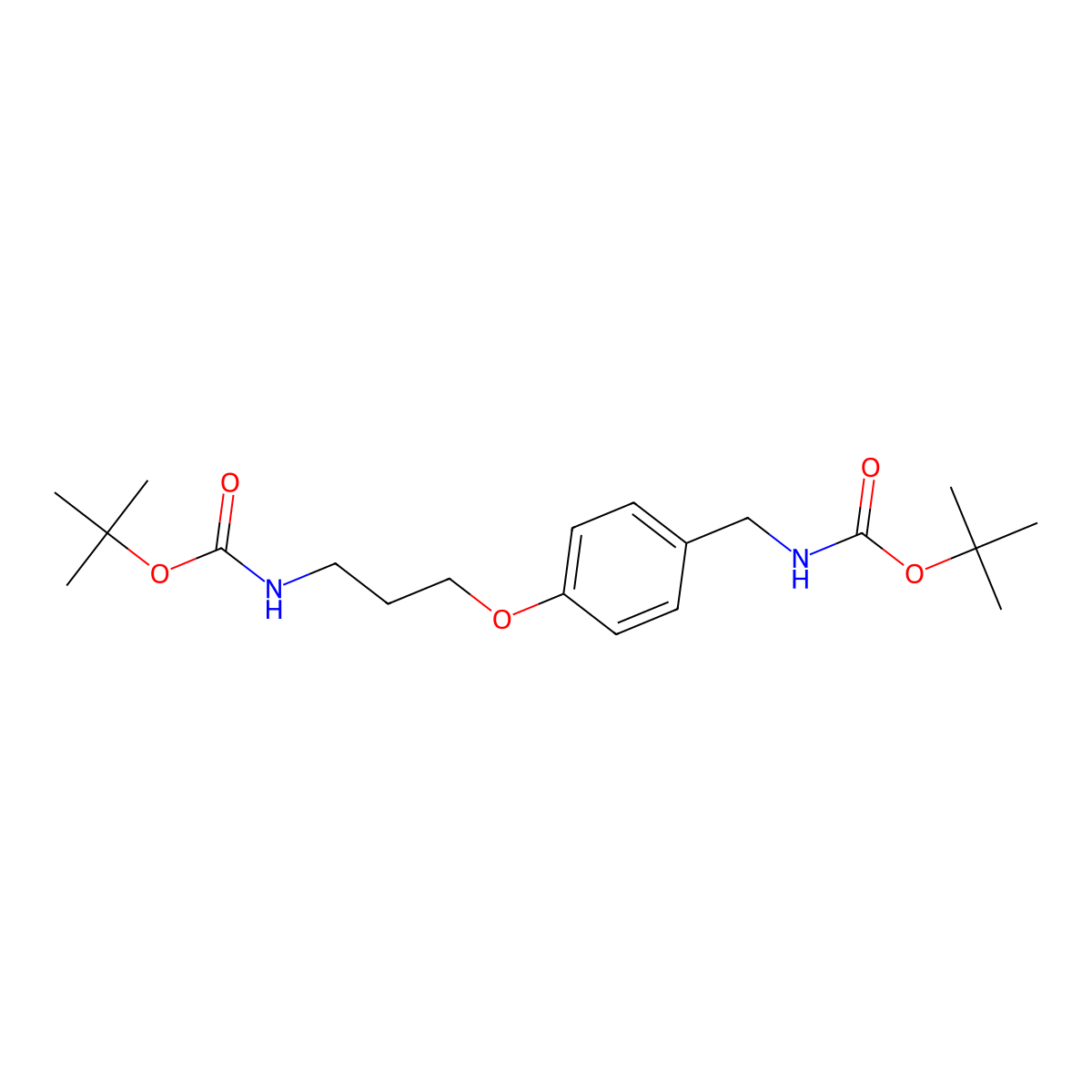 tert-butyl N-{[4-(3-{[(tert-butoxy)carbonyl]amino}propoxy)phenyl]methyl}carbamate molecular structure, CAS 2380179-07-5