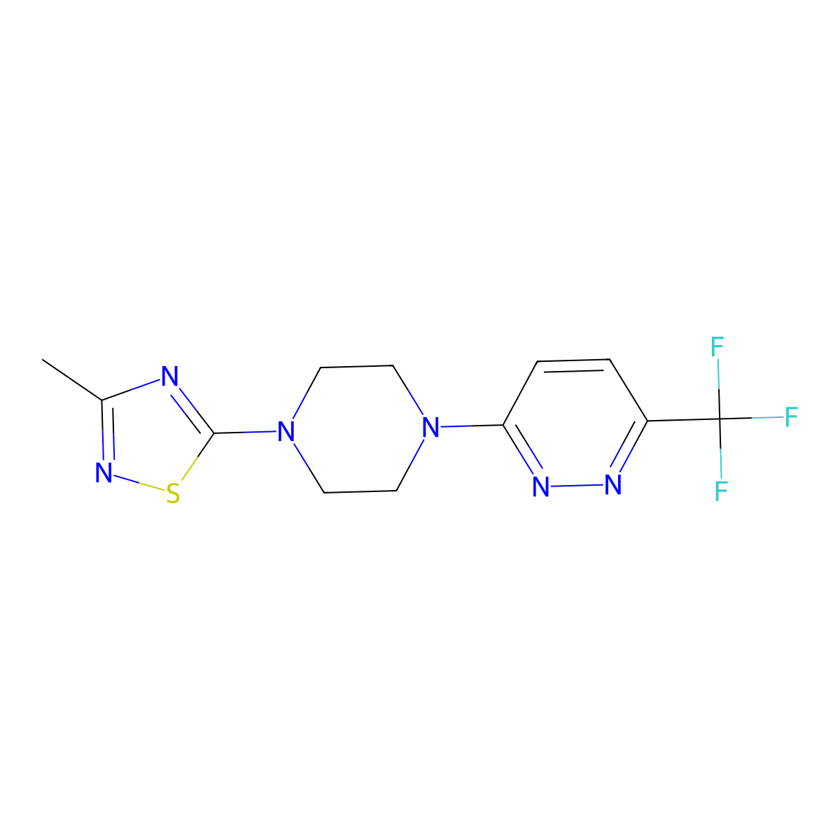3-[4-(3-Methyl-1,2,4-thiadiazol-5-yl)piperazin-1-yl]-6-(trifluoromethyl)pyridazine molecular structure, CAS 2380179-11-1