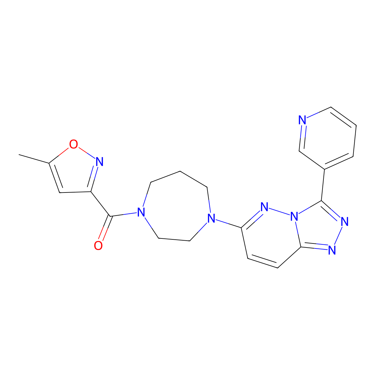 1-(5-Methyl-1,2-oxazole-3-carbonyl)-4-[3-(pyridin-3-yl)-[1,2,4]triazolo[4,3-b]pyridazin-6-yl]-1,4-diazepane molecular structure, CAS 2380179-25-7