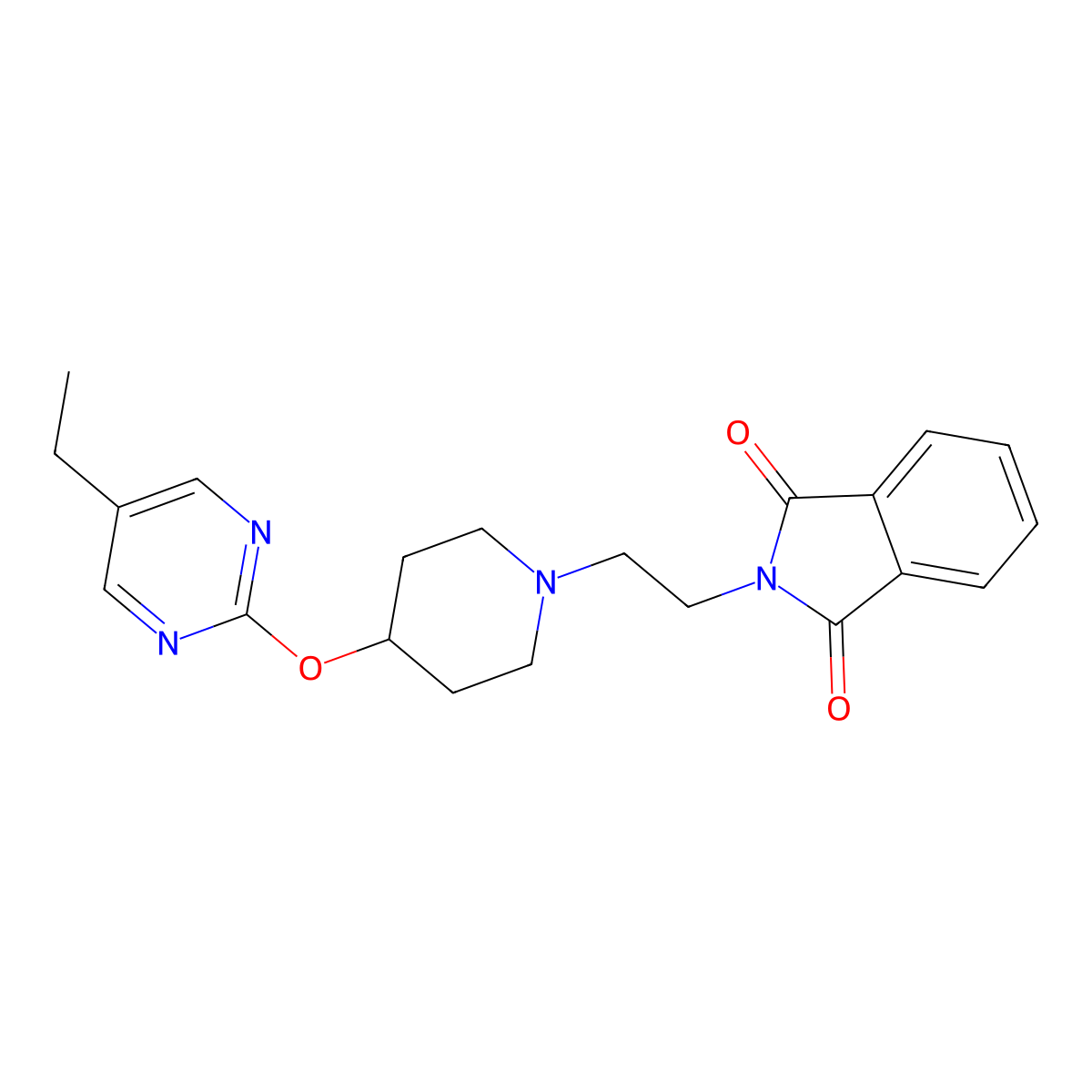2-(2-{4-[(5-ethylpyrimidin-2-yl)oxy]piperidin-1-yl}ethyl)-2,3-dihydro-1H-isoindole-1,3-dione molecular structure, CAS 2380179-29-1