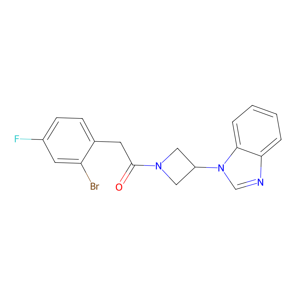 1-[3-(1H-1,3-benzodiazol-1-yl)azetidin-1-yl]-2-(2-bromo-4-fluorophenyl)ethan-1-one molecular structure, CAS 2380179-32-6
