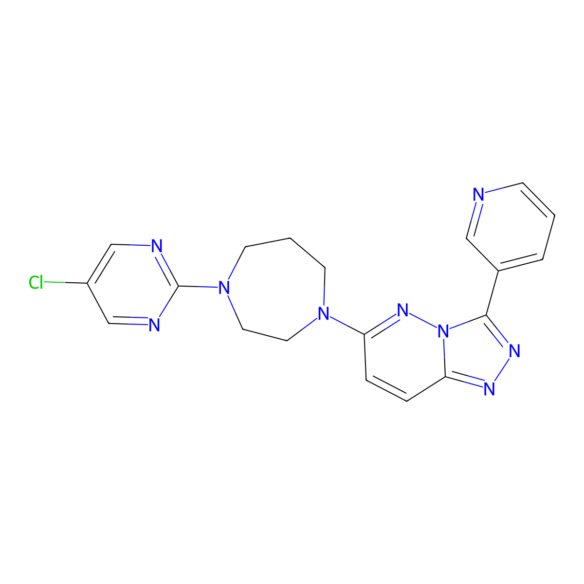 1-(5-Chloropyrimidin-2-yl)-4-[3-(pyridin-3-yl)-[1,2,4]triazolo[4,3-b]pyridazin-6-yl]-1,4-diazepane molecular structure, CAS 2380179-33-7