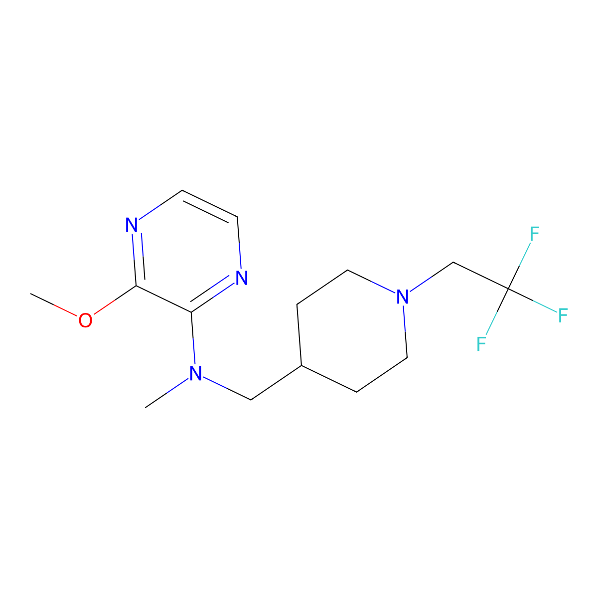 3-methoxy-N-methyl-N-{[1-(2,2,2-trifluoroethyl)piperidin-4-yl]methyl}pyrazin-2-amine molecular structure, CAS 2380179-38-2