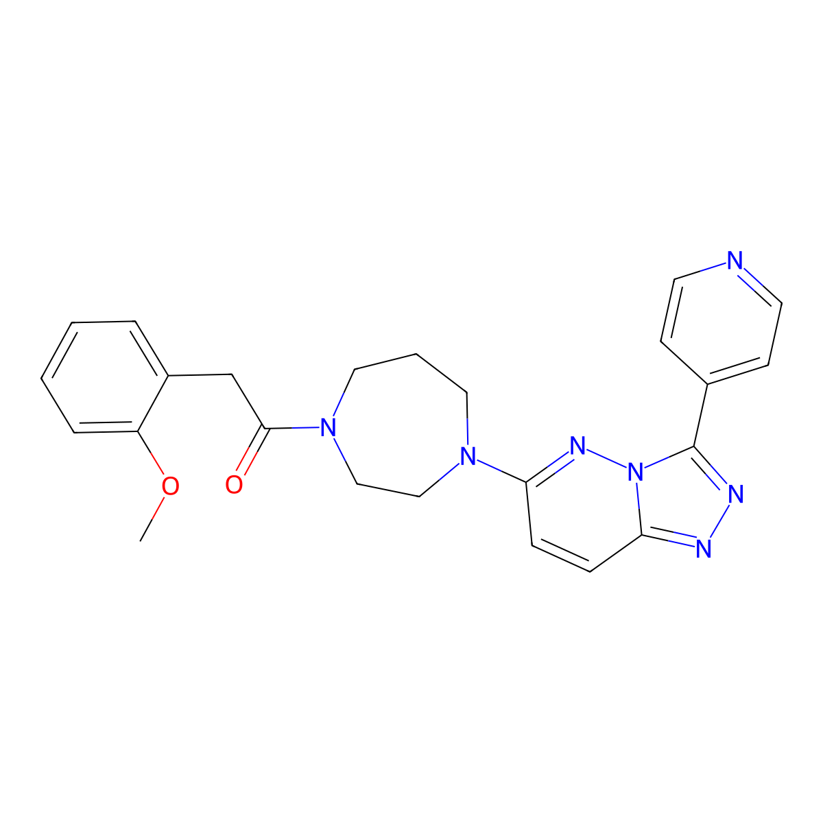 2-(2-Methoxyphenyl)-1-{4-[3-(pyridin-4-yl)-[1,2,4]triazolo[4,3-b]pyridazin-6-yl]-1,4-diazepan-1-yl}ethan-1-one molecular structure, CAS 2380179-39-3